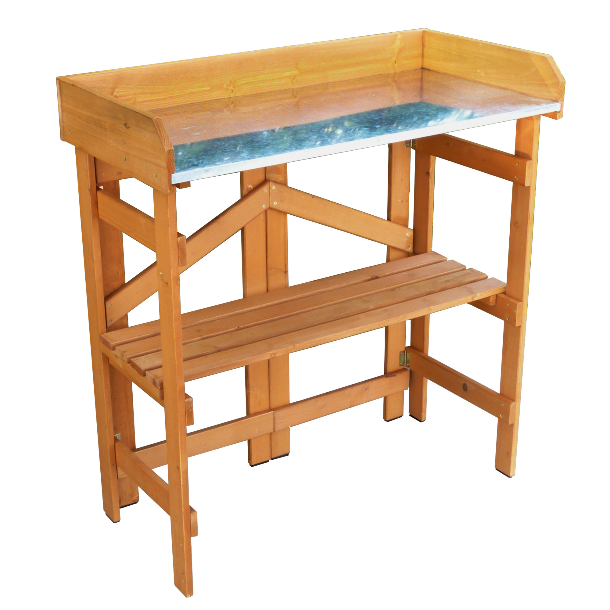 Merry Products, Folding Utility Table Potting Bench, Container Length 15.75 in, Container Width 31.89 in, Material Wood, Model# PTB0080010010