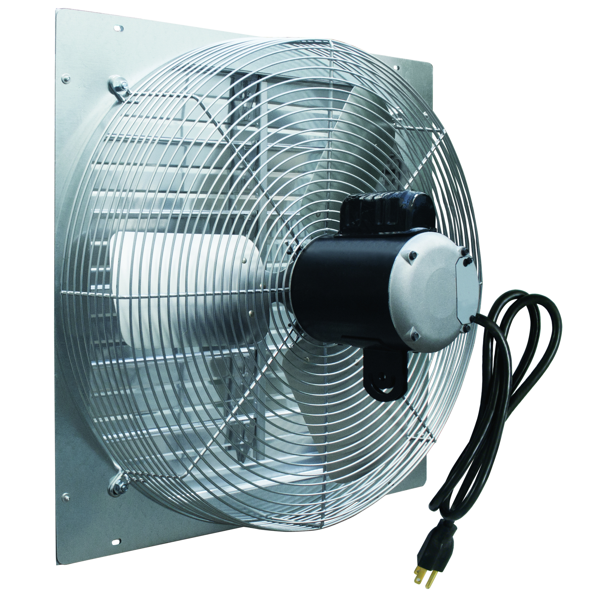 J&D Mfg., ES Shutter Fan, 24in., 115/230V, 1/2HP, Drive Type Direct, Fan Diameter 24 in, Air Delivery 4548 cfm, Model# VES24C