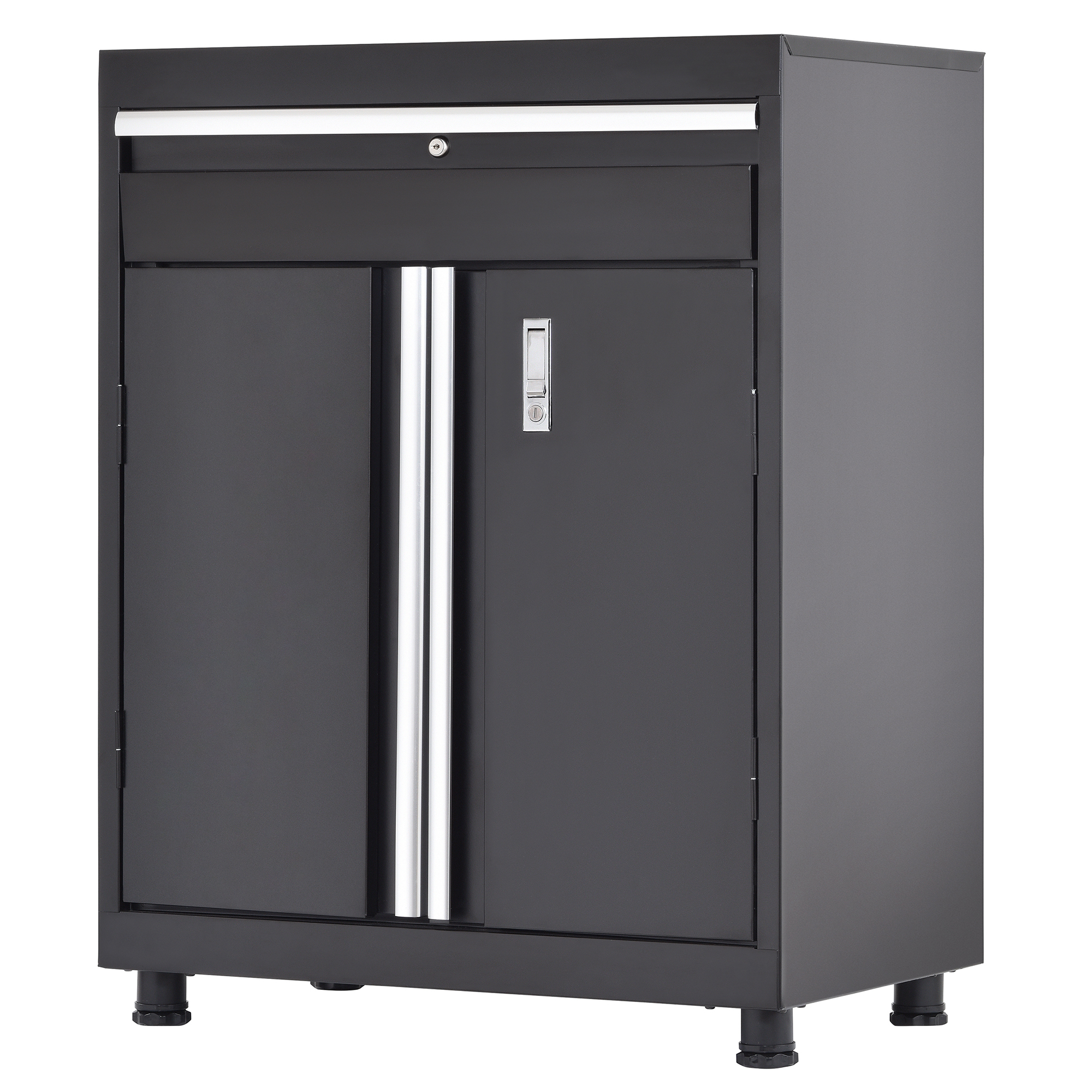 Sandusky Lee Modular Series Counter Cabinet - 30in. x 18in. x 36in., Matte Black, Lockable, Model# MADF301836-9M
