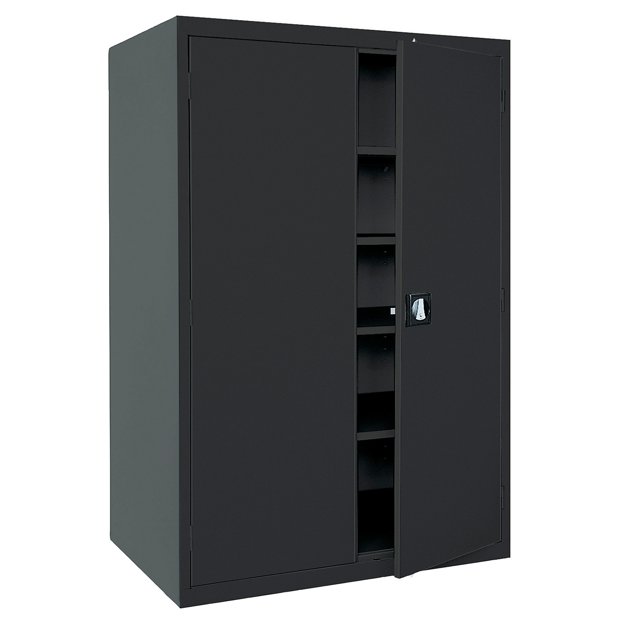 Sandusky Lee Elite Series Welded Cabinet - 46in. x 24in. x 72in., Heavy Gauge Steel, 200 Lb. Shelf Capacity, Black, Model# EA4R462472-09