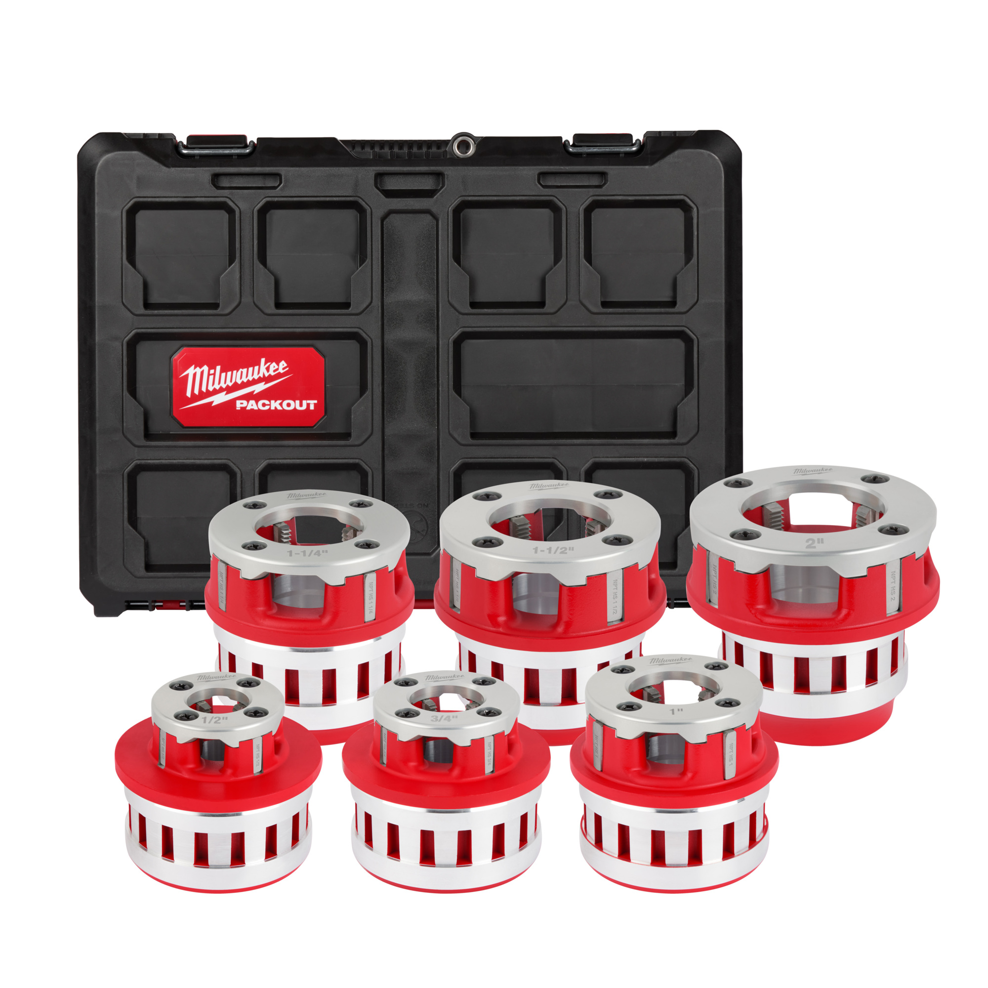 Milwaukee 1/2"-2" High Speed NPT Portable Pipe Threading Forged Aluminum Die Head Kit, Model# 48-36-1060