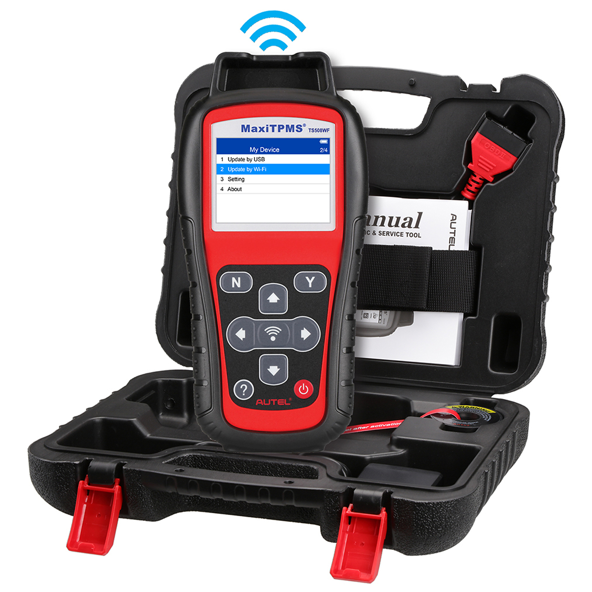 Autel MaxiTPMS TS508WF TPMS Service Tool — Wi-Fi Updates, Quick and Advance Modes, OBDII Cable, Model# 700010