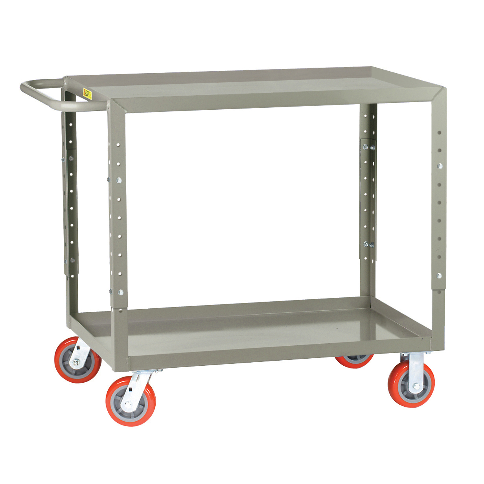 Little Giant Welded Service Cart - 30in. x 48in., 1200-Lb. Capacity, Carbon Steel, 2 Shelves, 5in. Polyurethane Wheels, Model# LGL3048-5PYBKAH