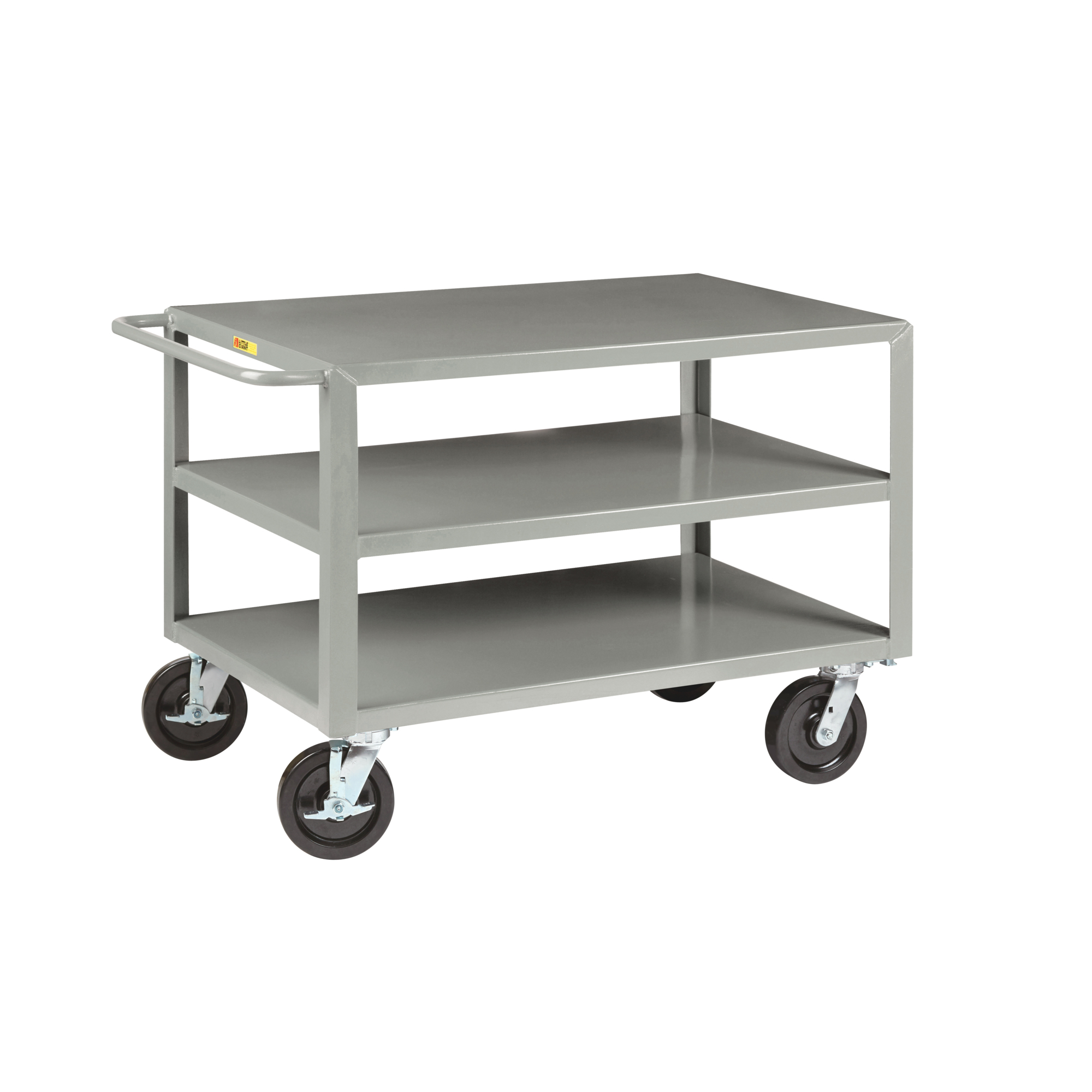 Little Giant Extra-Heavy Duty Shelf Truck - 36in. x 72in., 5000-Lb. Total Capacity, 3 Carbon Steel Shelves, Model# 3GH372-8PHKBKPL