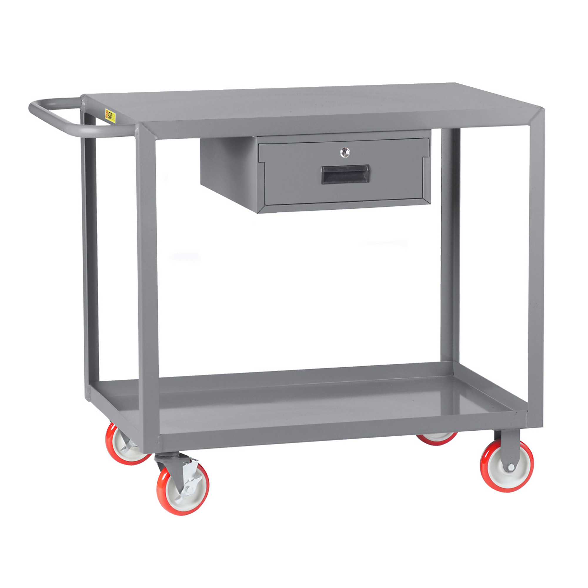 Little Giant Welded Service Cart - 24in. x 48in., 1200-Lb. Capacity, 2 Shelves, Carbon Steel, Model# LG-2448-BRK-DR