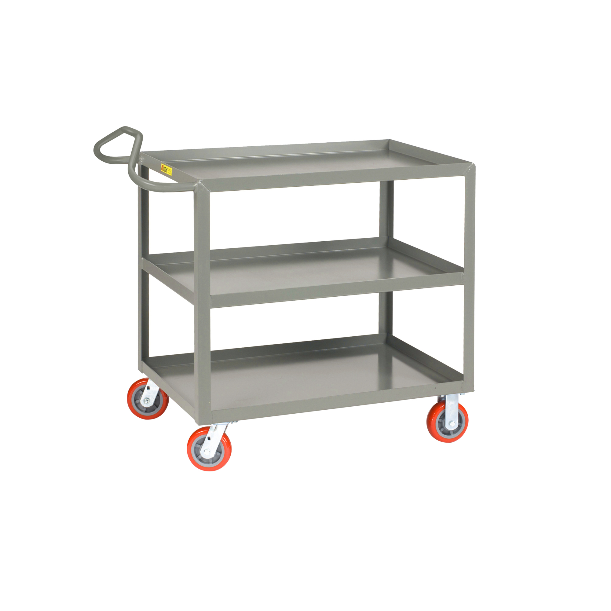Little Giant Ergonomic Shelf Truck - 30in. x 48in., 2000-Lb. Capacity, 3 Shelves, Carbon Steel, Model# 3ENLGL-3048-6PY