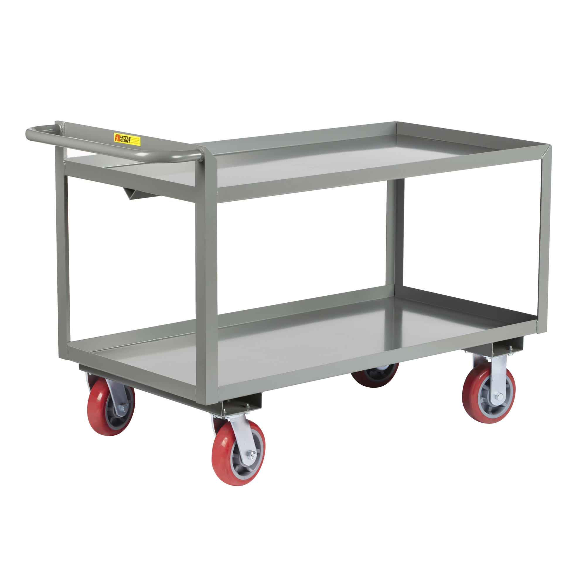Little Giant Heavy-Duty Steel Shelf Truck - 30in. x 48in., 3600-Lb. Capacity, 2 Shelves, Polyurethane Wheels, Model# GL-3048-6PY