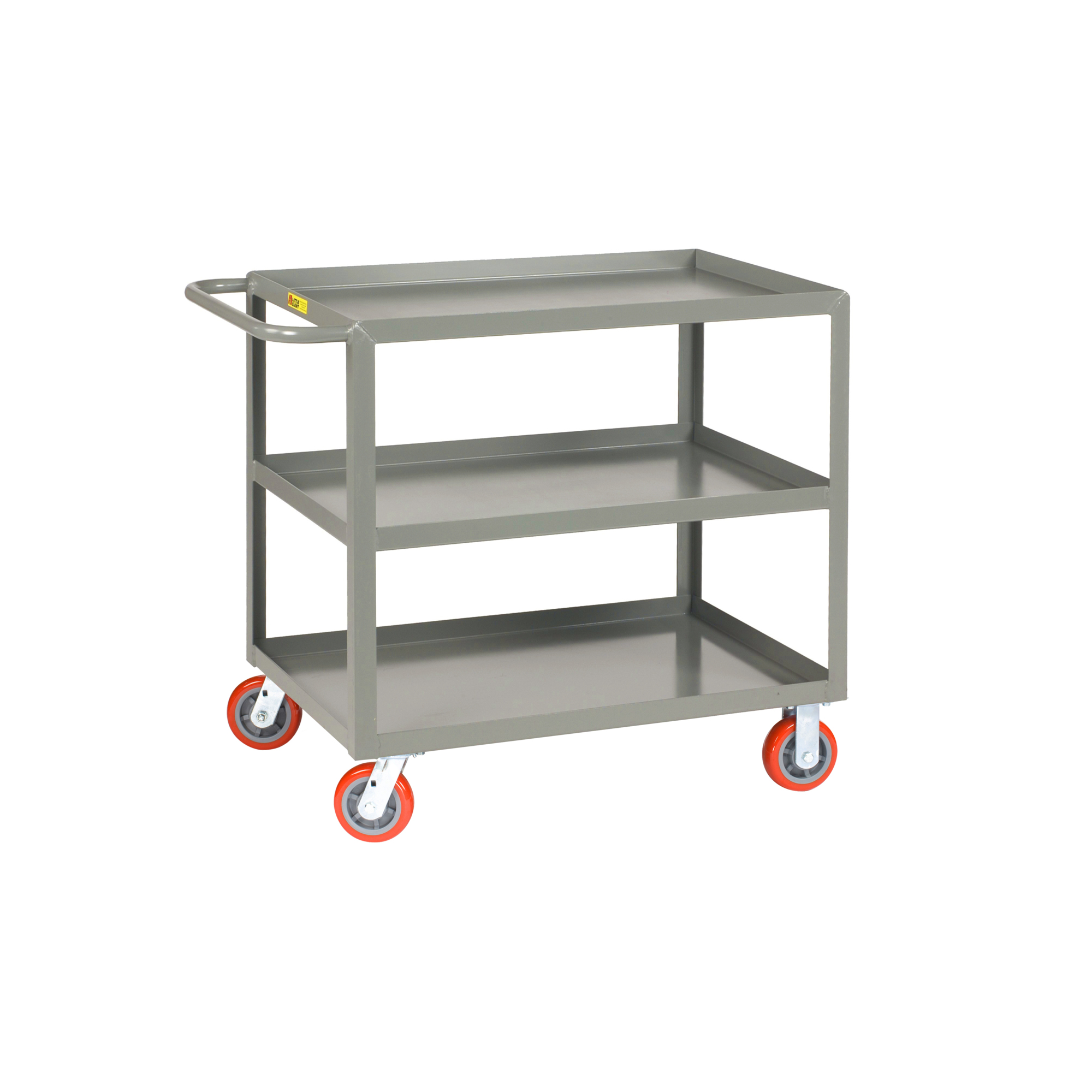 Little Giant Welded Service Cart - 24in. x 48in., 2000-Lb. Capacity, 3 Shelves, Carbon Steel, Model# 3LGL-2448-6PY