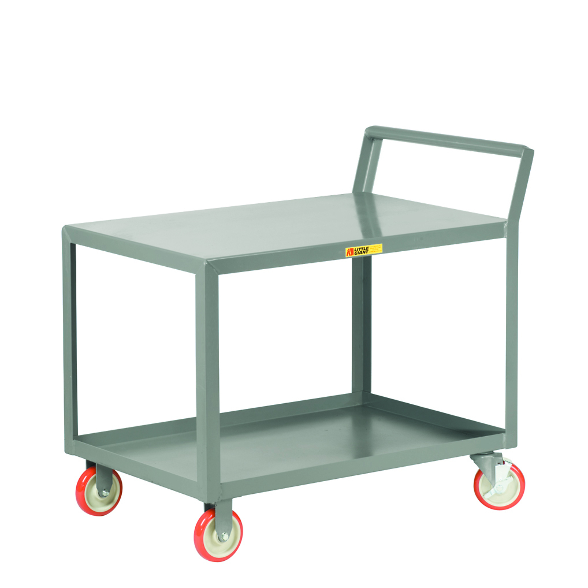 Little Giant Service Cart with Sloped Handle - 30in. x 48in., 1200-Lb. Capacity, 2 Shelves, Carbon Steel, Model# LGK-3048-5PY