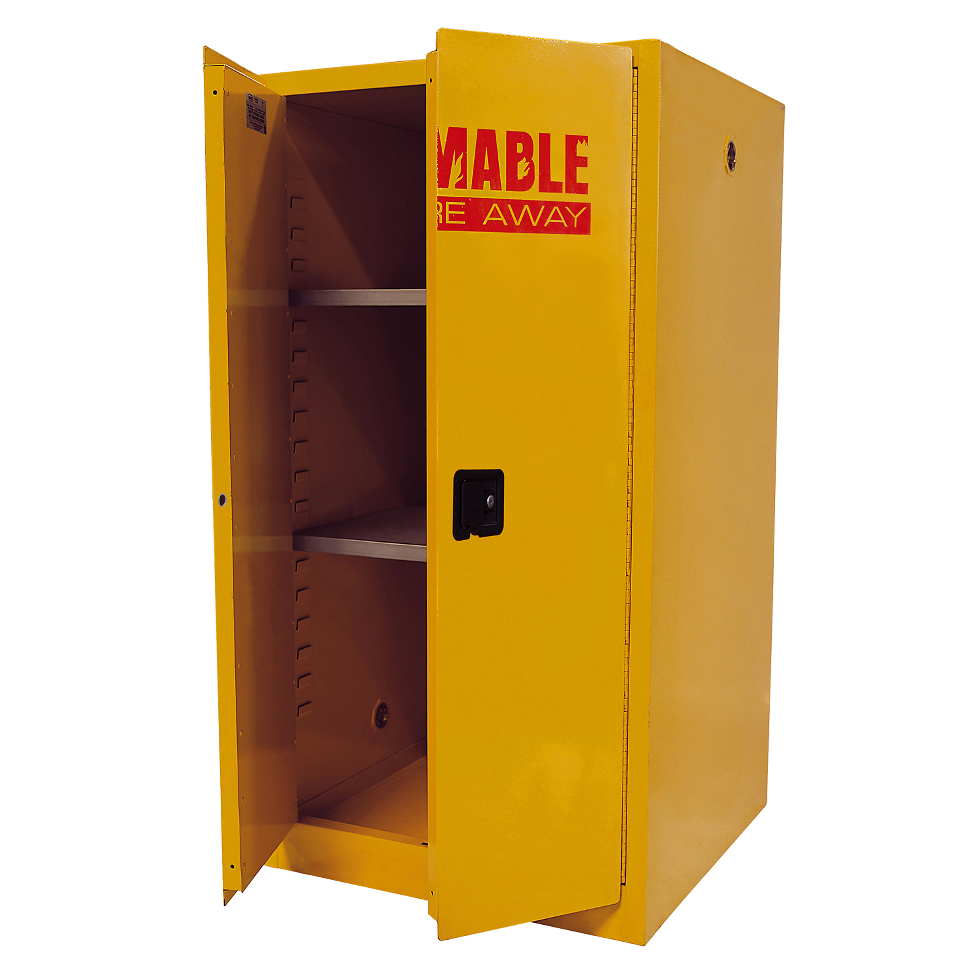 Sandusky Lee Flammable Safety Cabinet - 60 Gal. Capacity, 36in. x 18in., Double Wall Steel, Adjustable Shelves, Model# SC600F-P