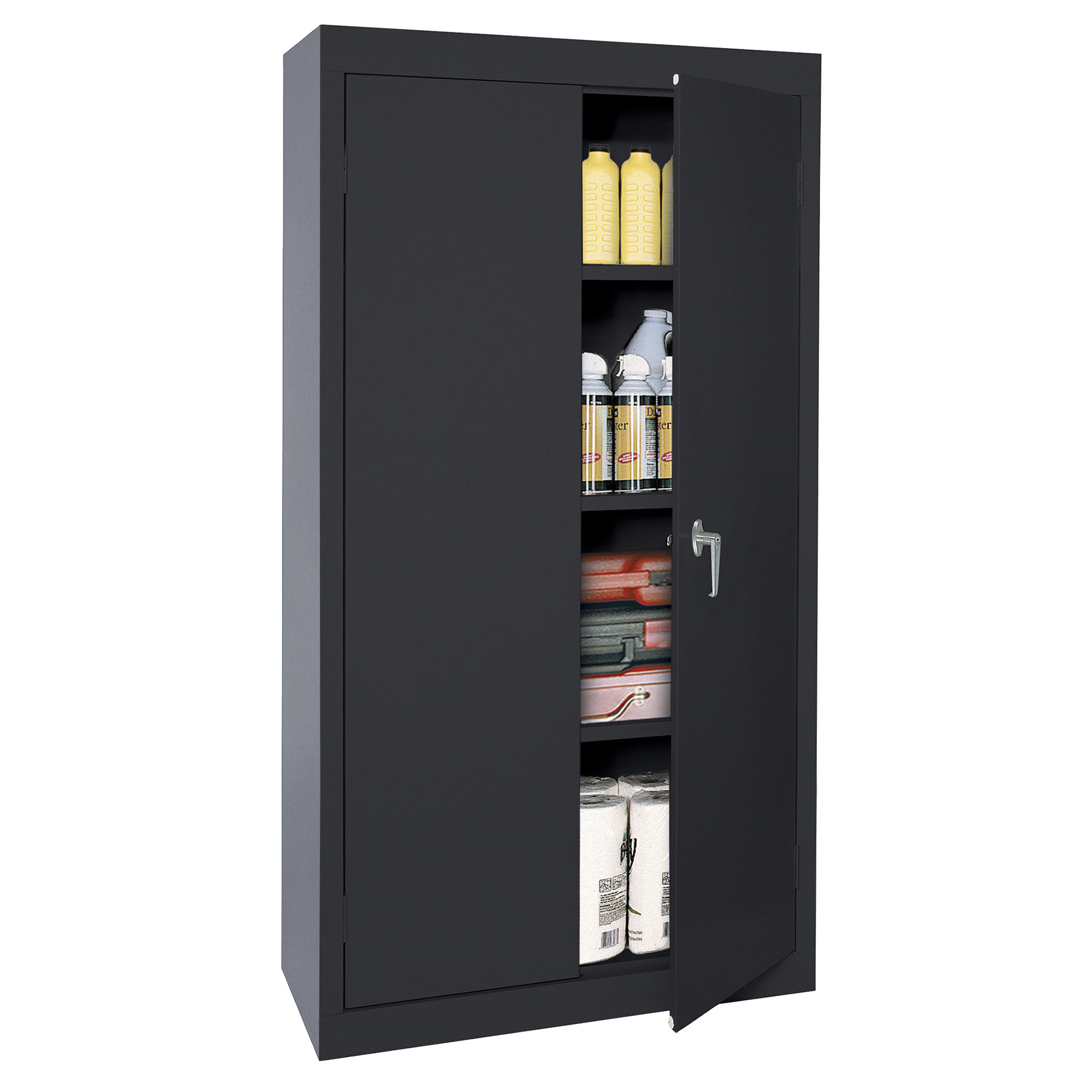 Rough n Ready Plastic Resin Storage Cabinet- Black (33'' W X 18'' D X 66''  H)