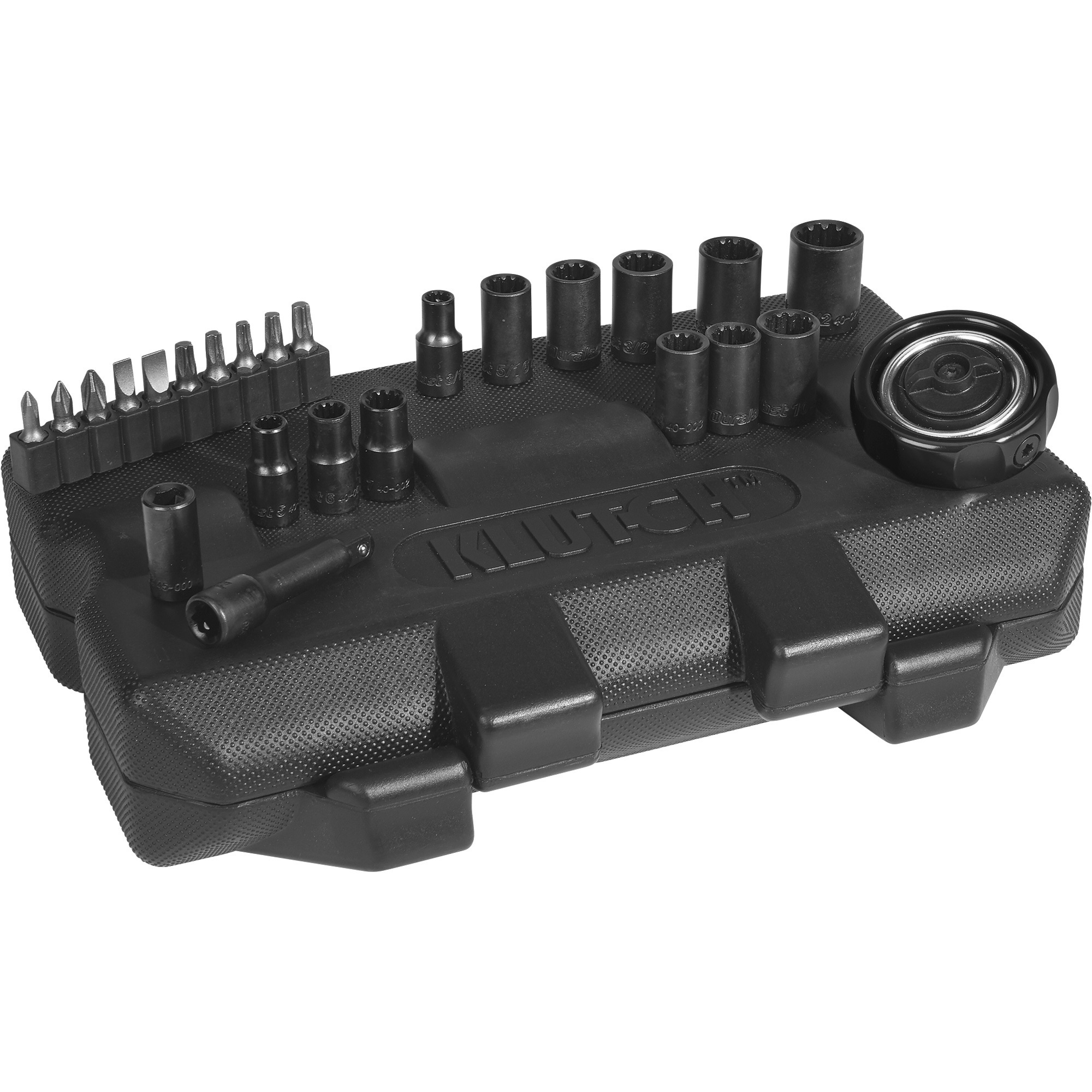 Klutch Universal Gimbal Socket Set, 25Pc., 1/4in. Drive, SAE and