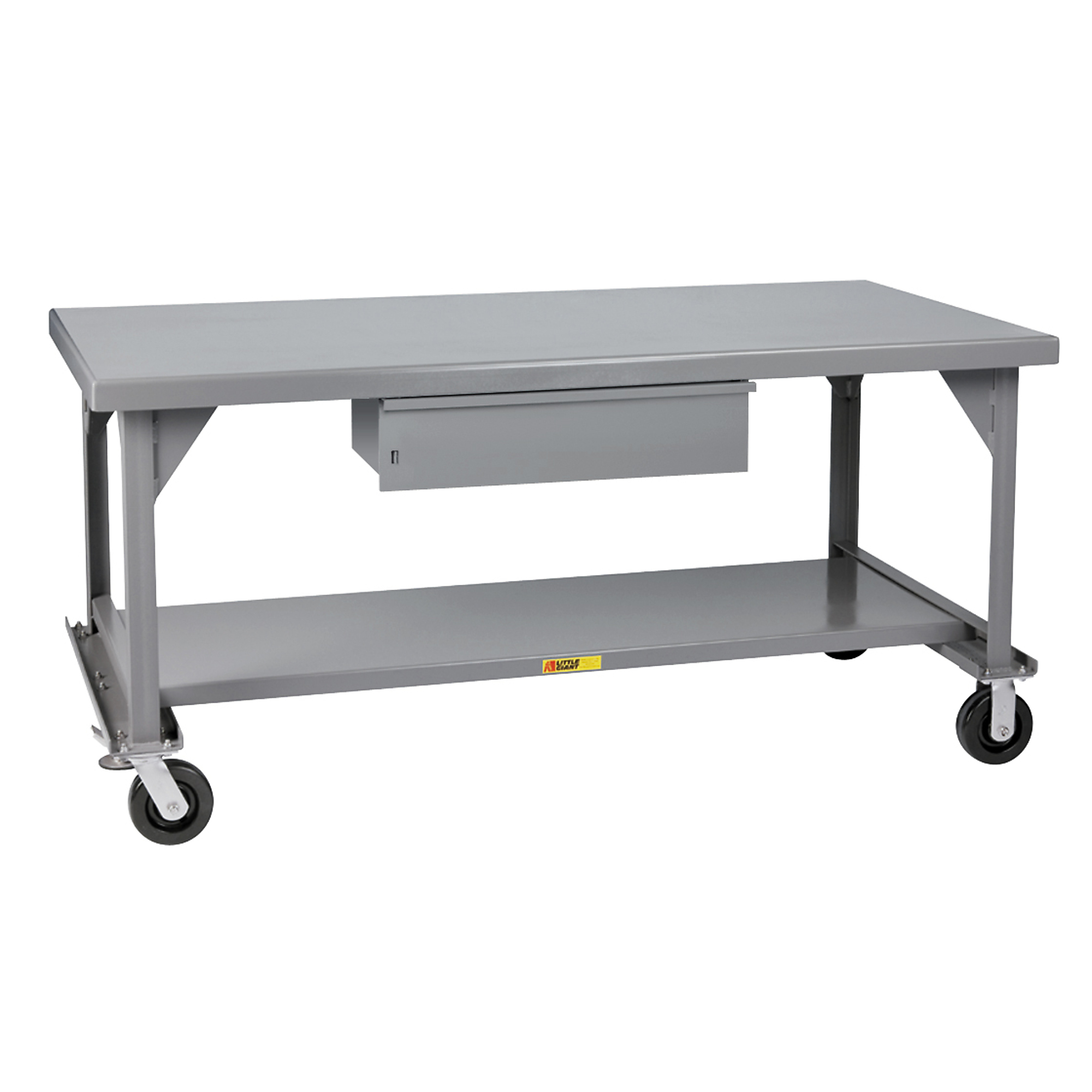 Little Giant Mobile Heavy-Duty Workbench - 36in. x 72in., 3600-Lb. Capacity, 34in. Height, Polyurethane Wheels, Model# WW3672-HD-6PHFL