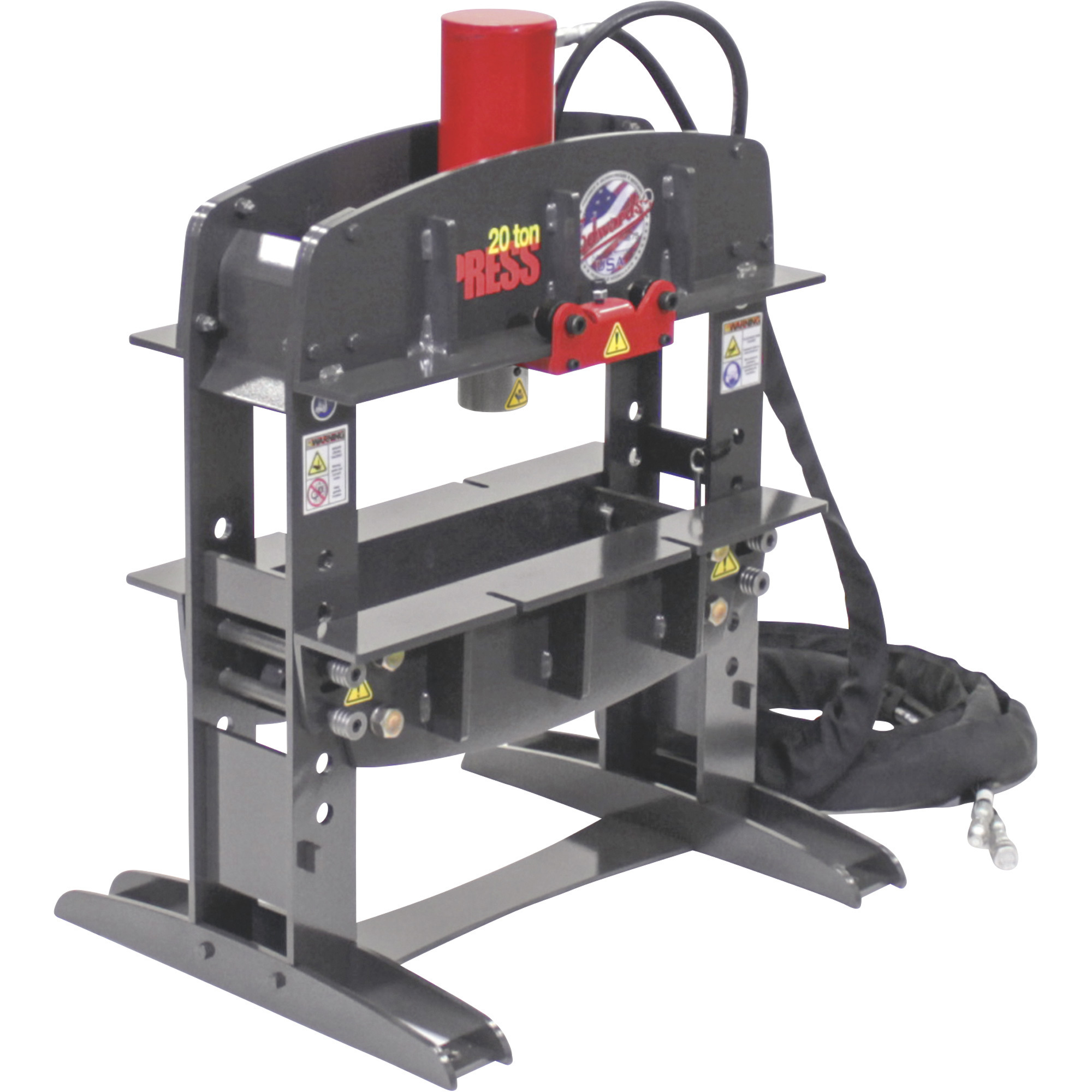 OTC 1834 25-Ton Capacity Shop Press with Air-Driven Hydraulic Pump