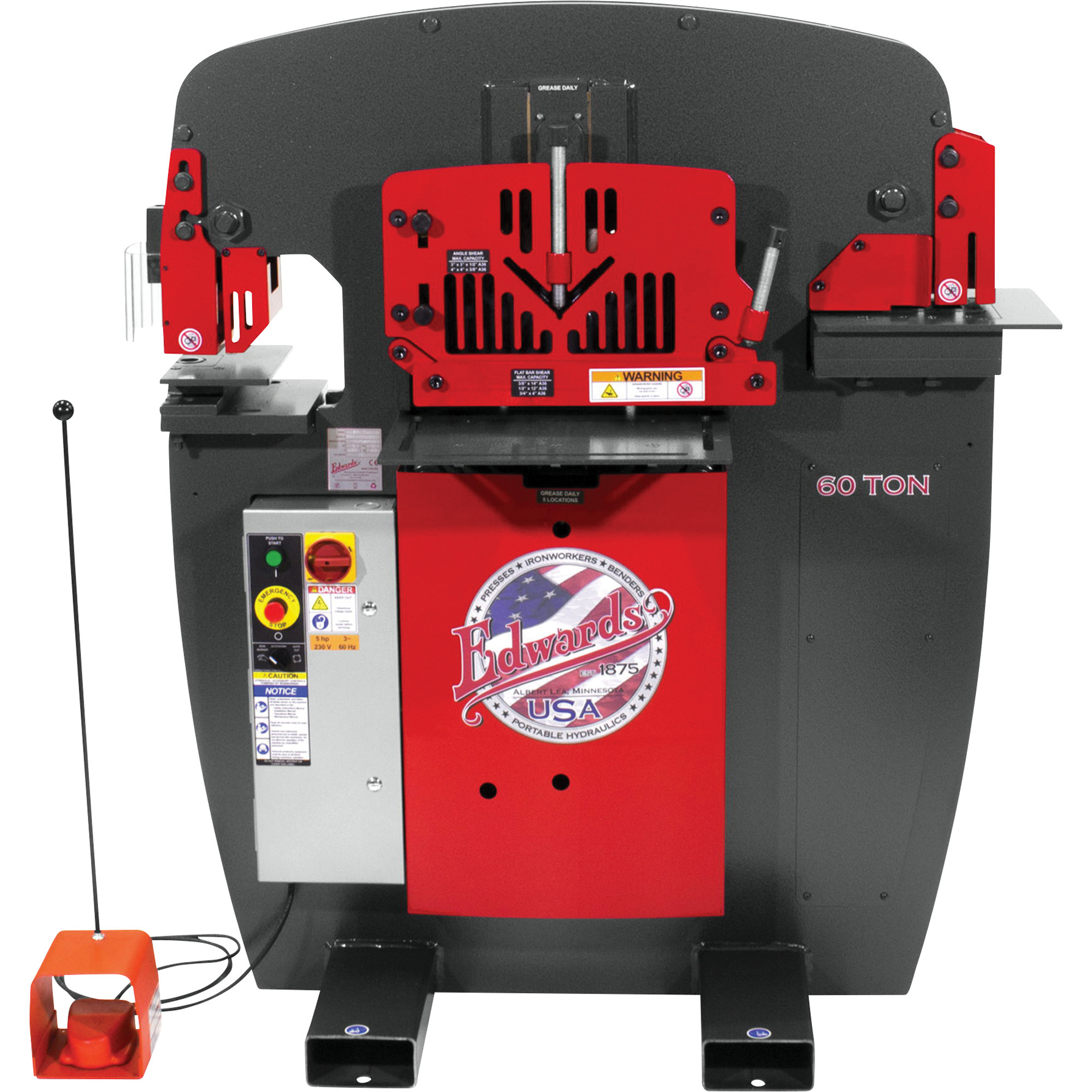 Edwards JAWS 60-Ton Ironworker with Accessory Pack, 3-Phase, 460 Volt, Model# IW60-3P460-AC500