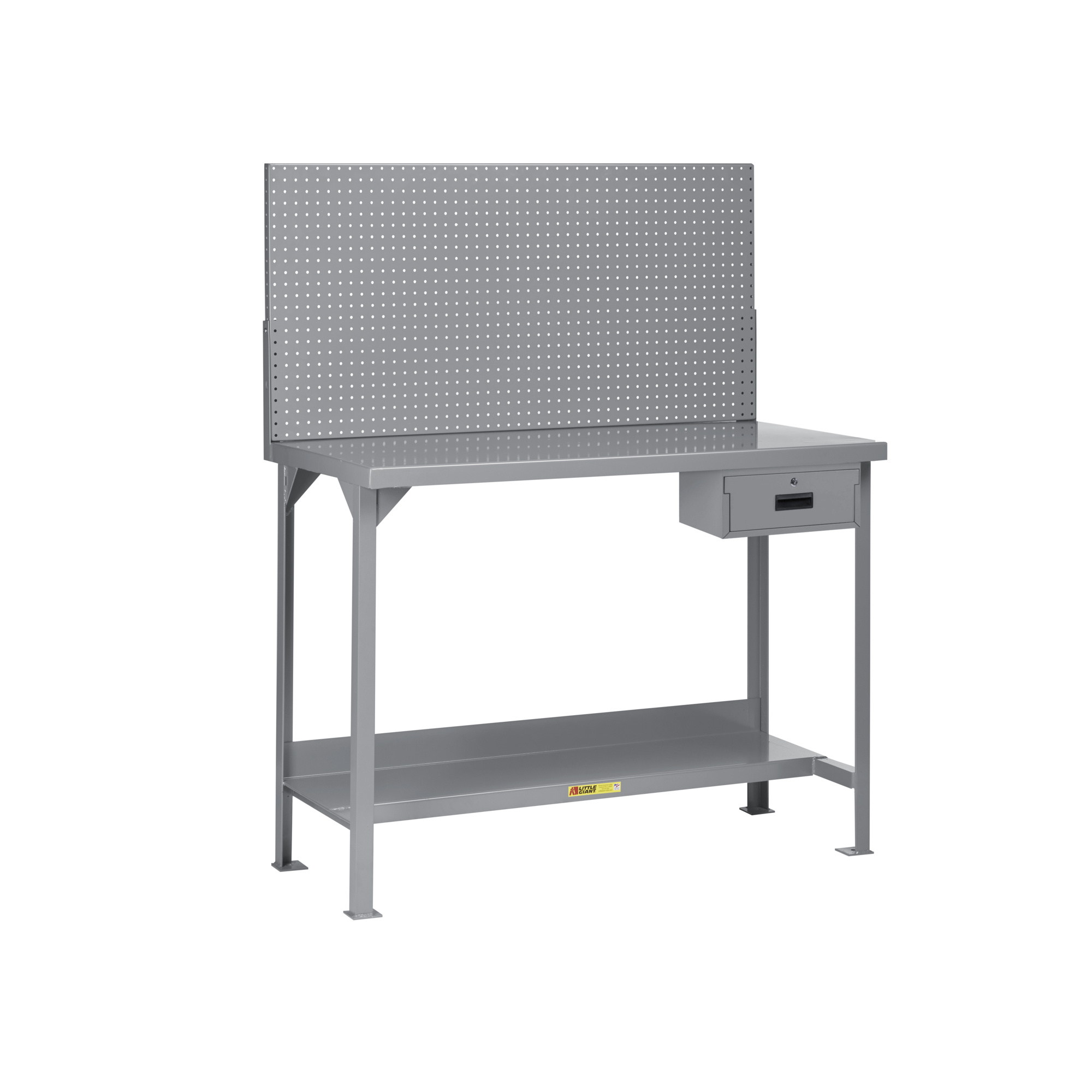 Little Giant Welded Workbench - 60in. x 36in., 4500-Lb. Capacity, Pegboard Panel, Locking Drawer, Model# WST2-366036PBDR