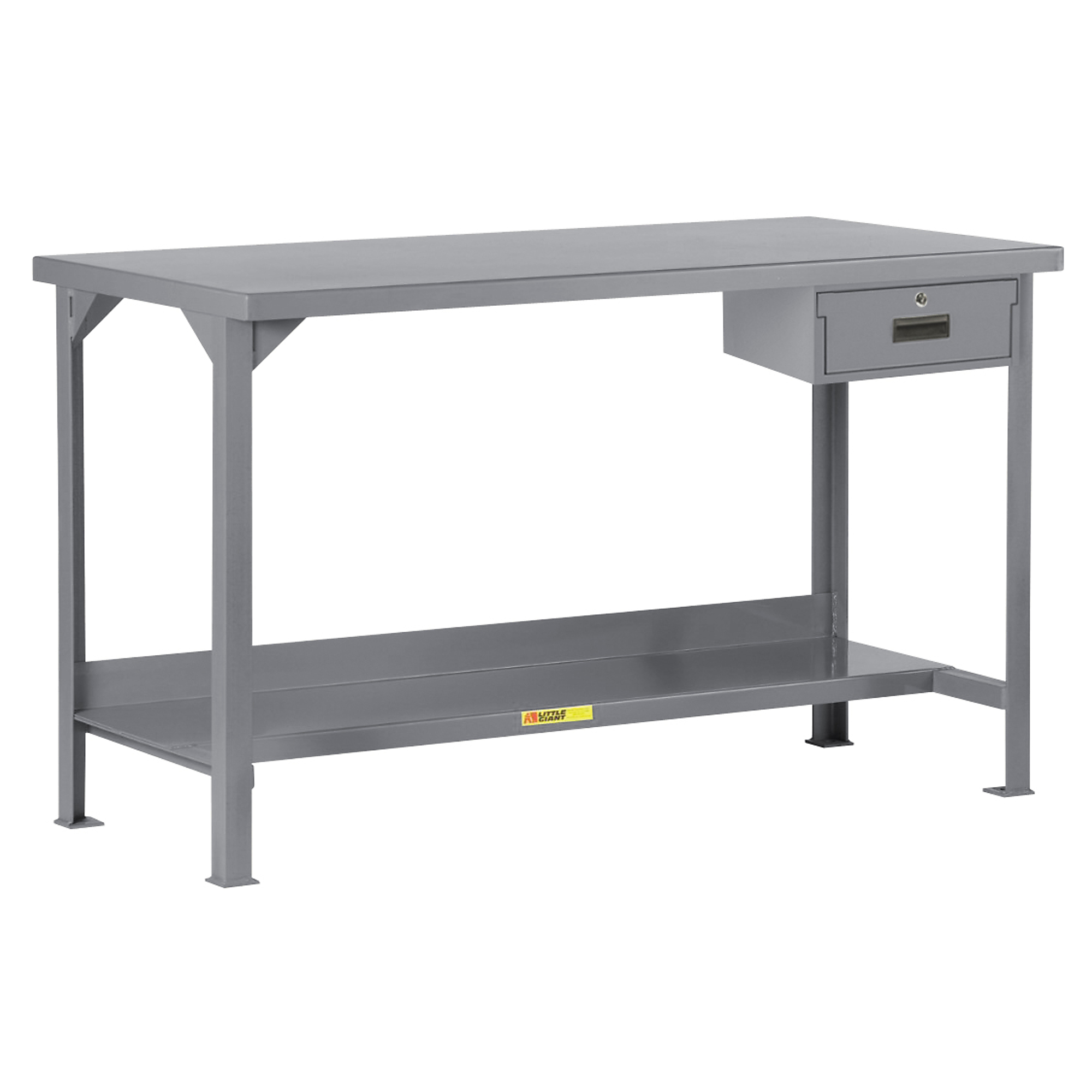 Little Giant Welded Steel Workbench - 72in. x 36in., 4000-Lb. Capacity, 36in. Height, Locking Drawer, Model# WST2-3672-36-DR