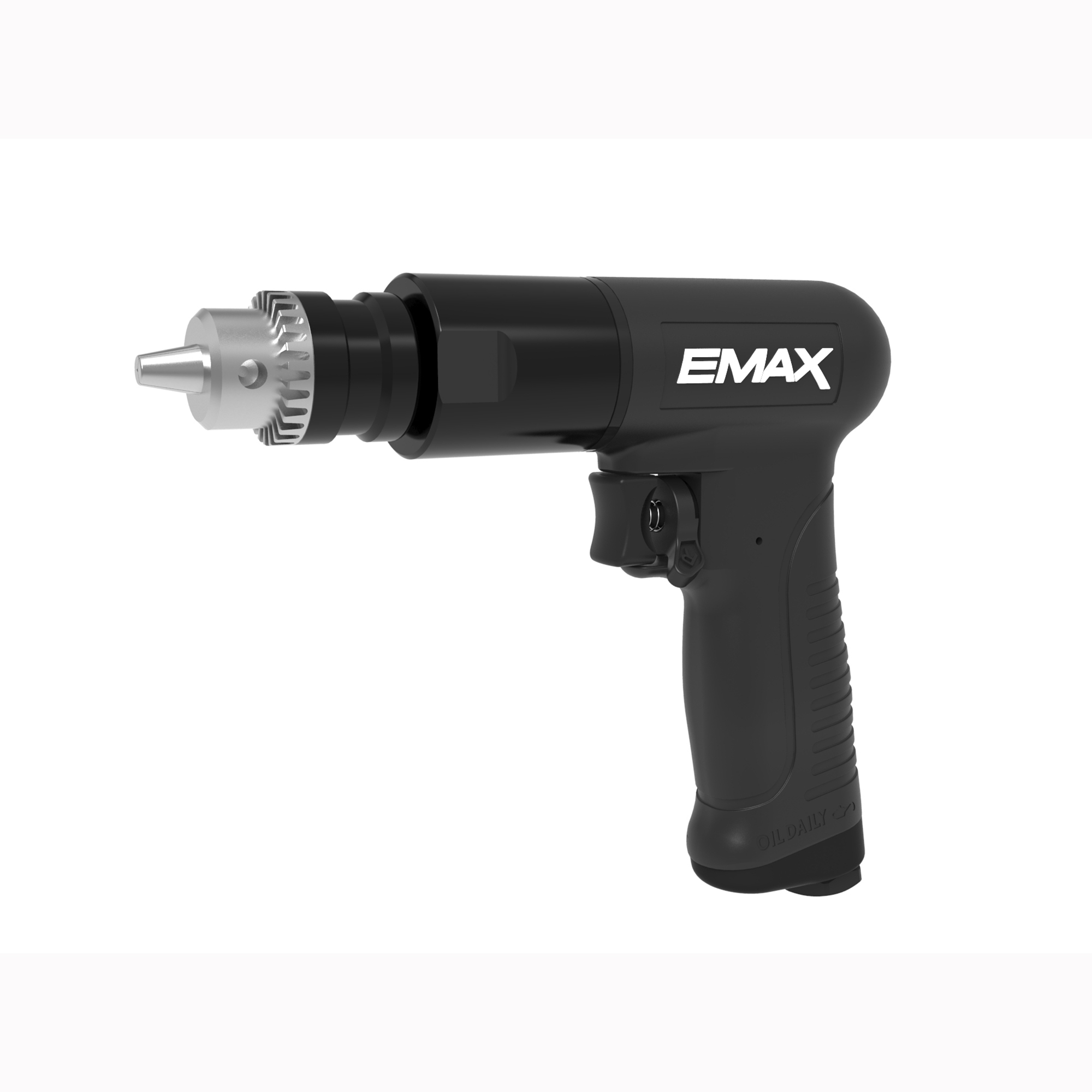 Emax, Composite 3/8in. Reversible Air Drill-2100RPM, Chuck Size 3/8 in, Tool Length 7 in, Max. RPM 2200 Model# EATDR03S1P