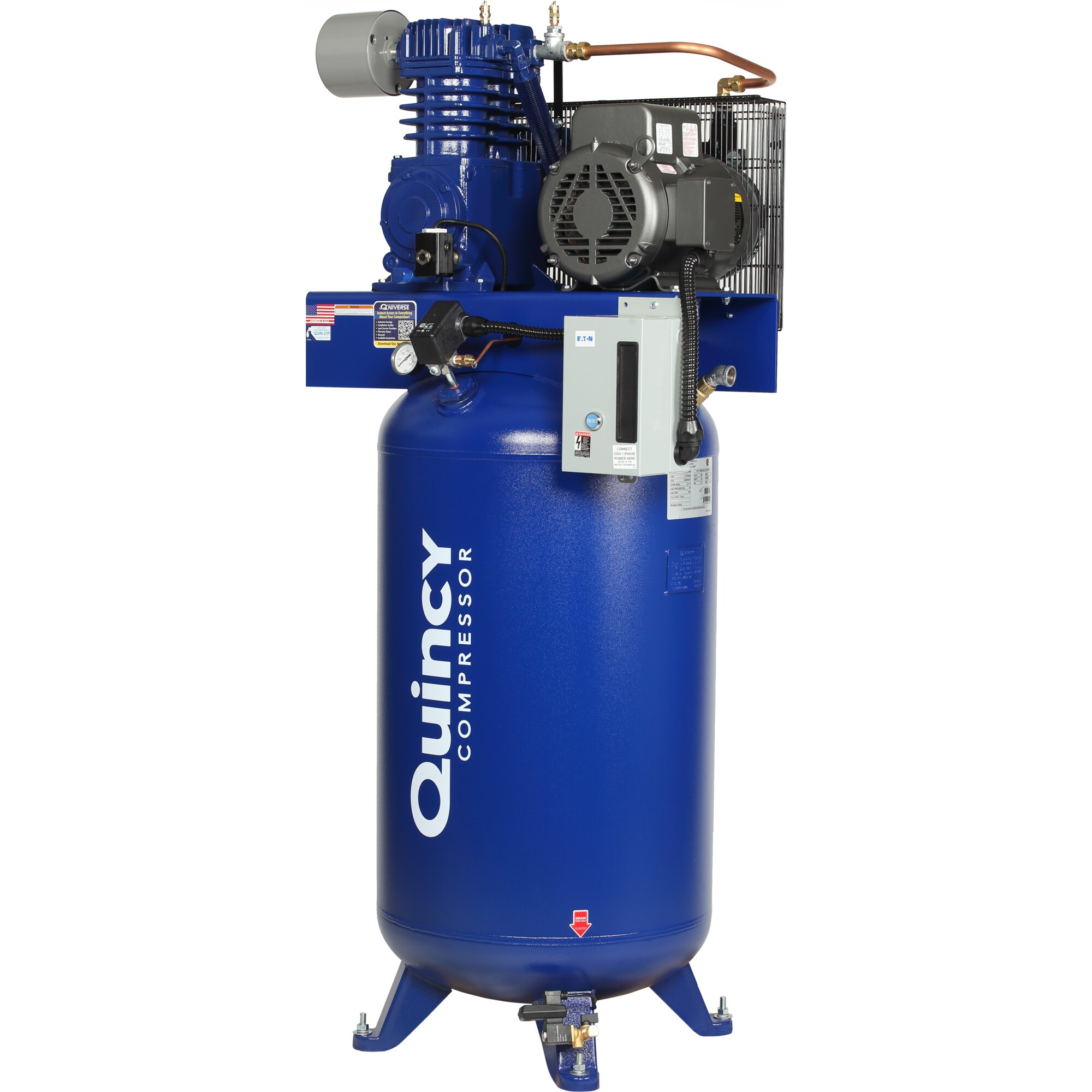Quincy Compressor, QT1 7.5H 80G 2Stg Air Compressor 230V 1ph