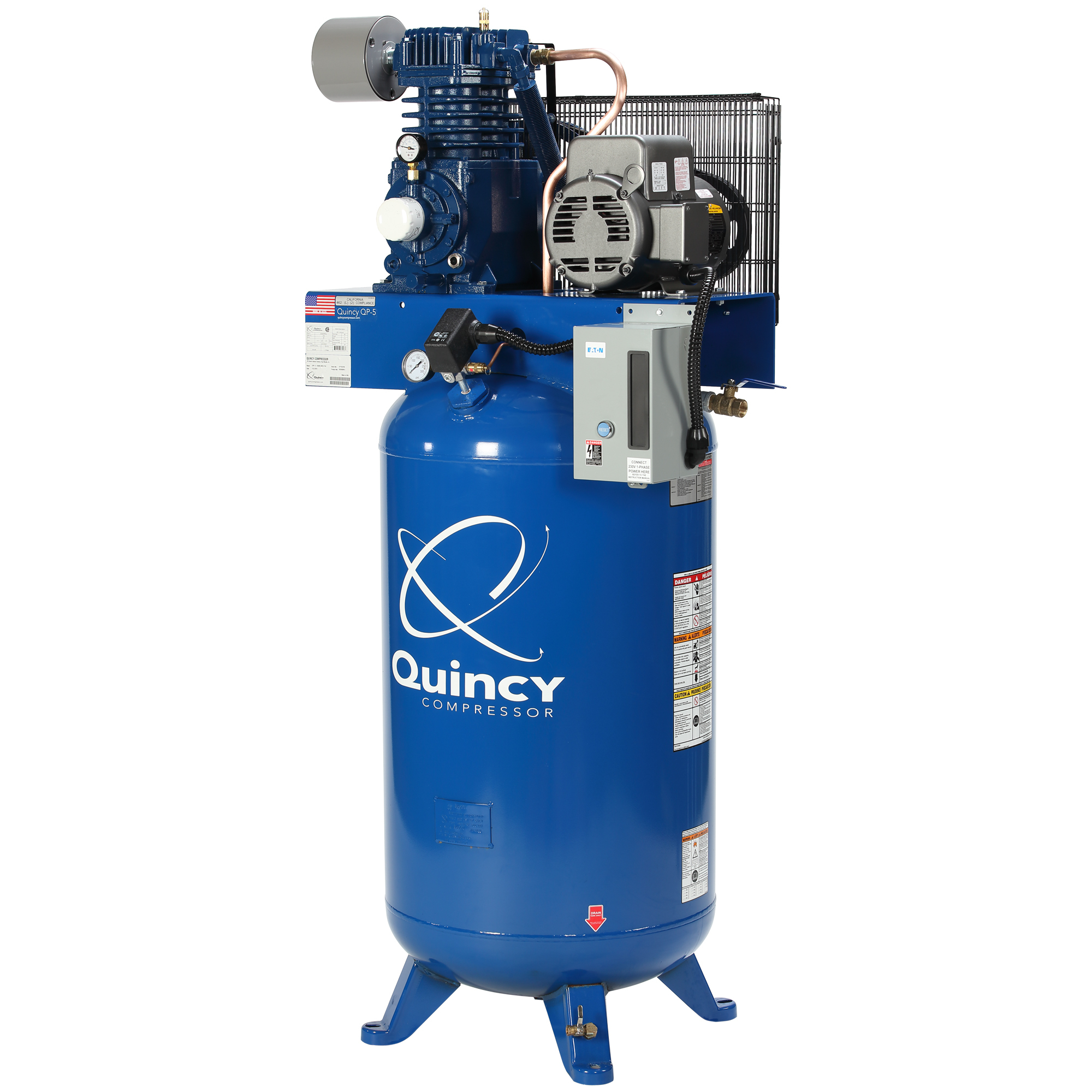 Quincy Compressor, 2 Stage Air Compressor, 5 HPorsepower, 80