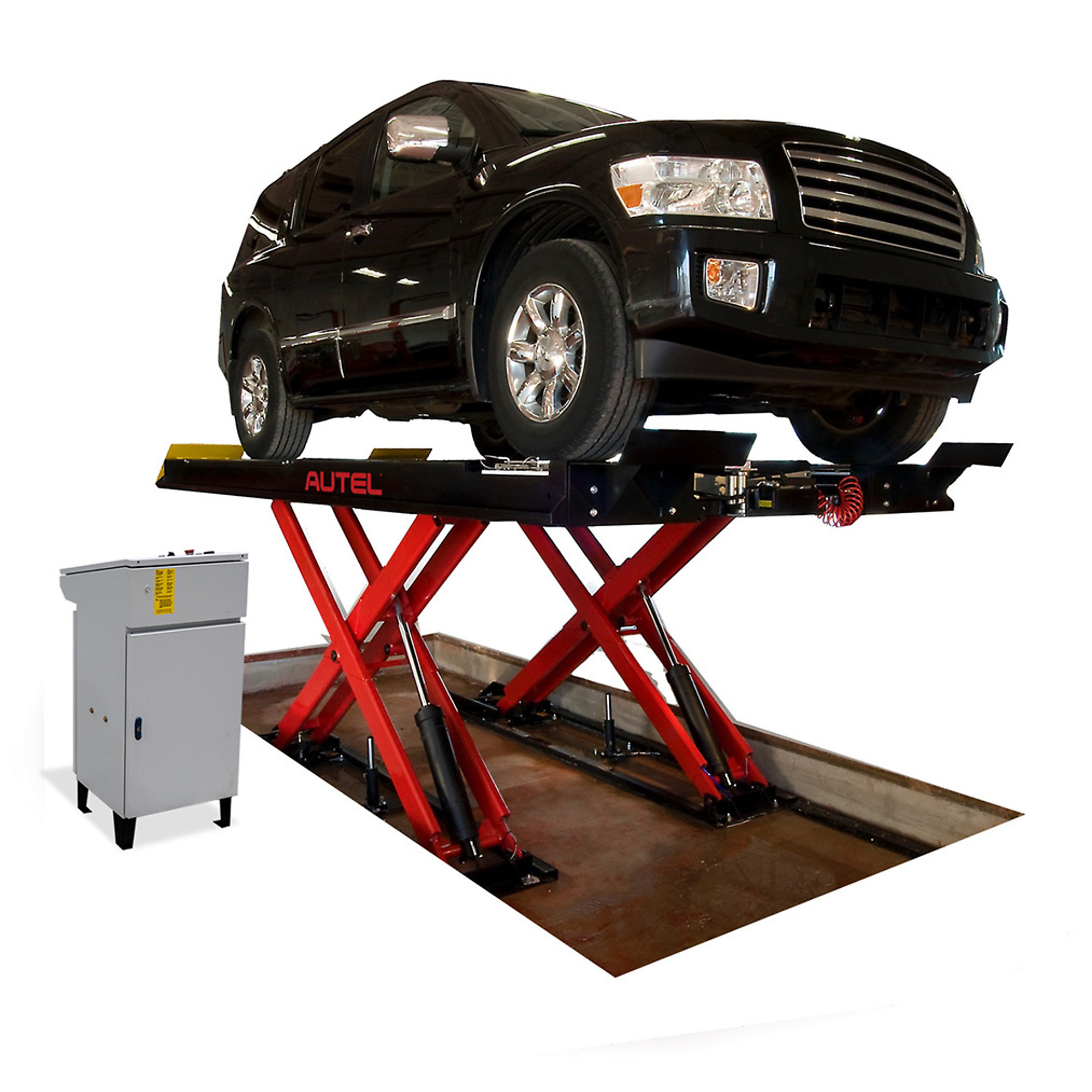 Autel Flush-Mounted Scissor Lift — 14,000-Lb. Capacity, Hydraulic, 203in. x 26in. Runways, Model# AULS14ALOR1