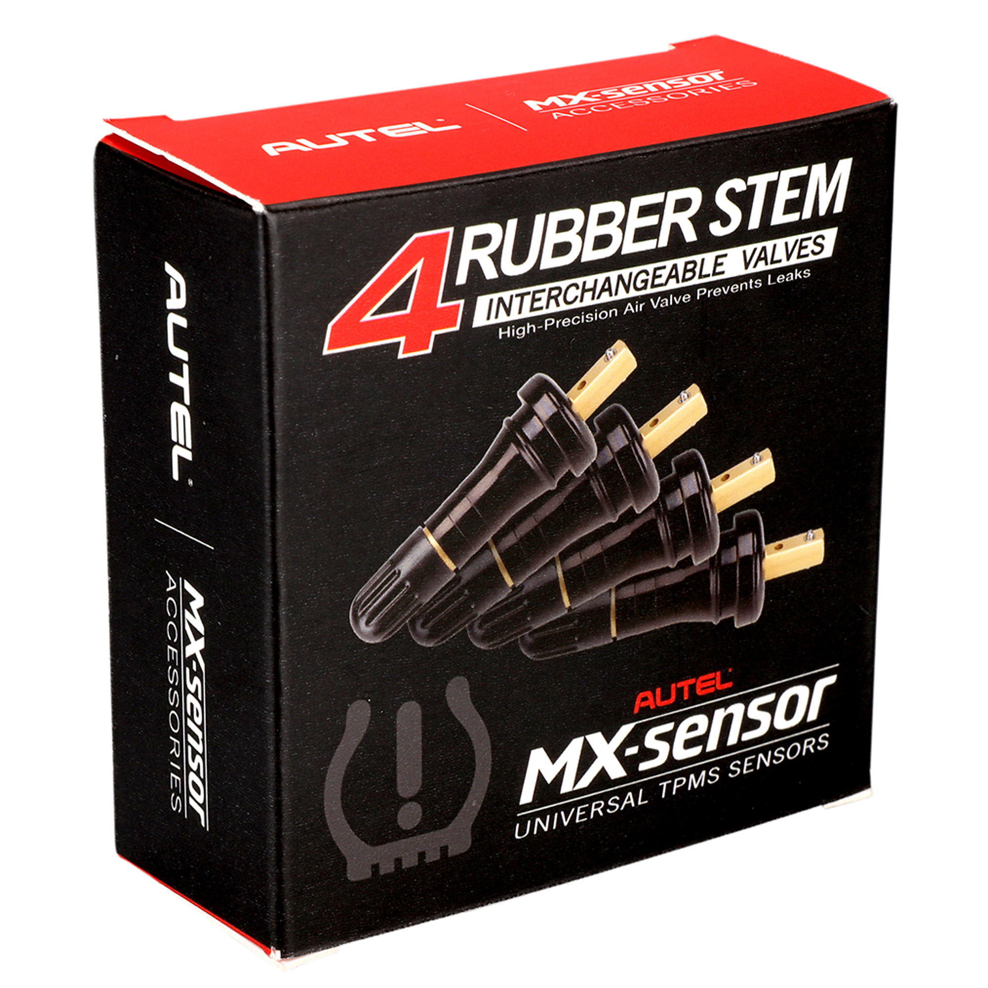 Autel Rubber Press-In Valve Stems — 4 Pcs, Compatible with 1-Sensor, Model# MXSensorRVK