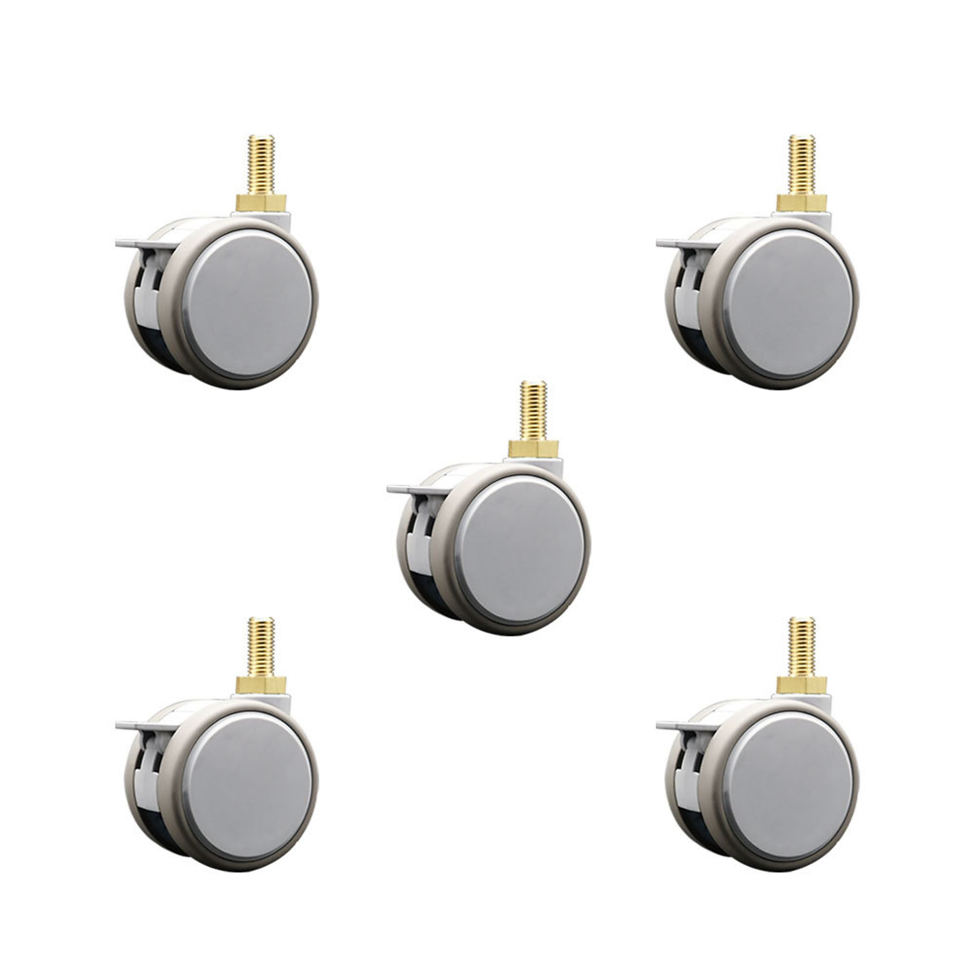 Service Caster, 2.375in. Stem Casters, Wheel Diameter 2.375 in, Caster Type Swivel, Package (qty.) 5, Model# SCC-TS02S60-TPR-GRY-B-M12X22-MRI-5