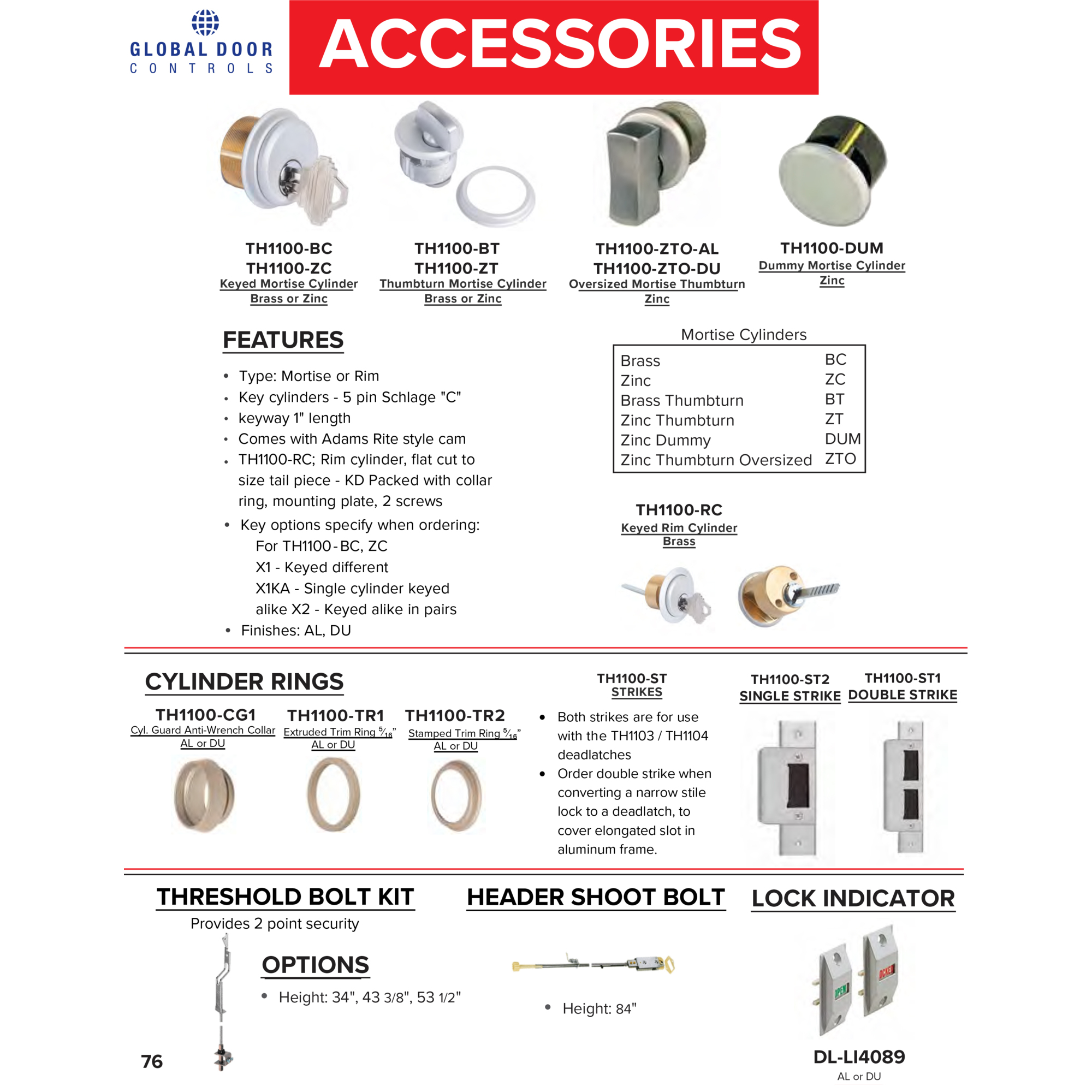 Global Door Controls 1in Zinc Thumbturn Storefront Door Mortise Lockbody Model Th1100 Zt Du 3243