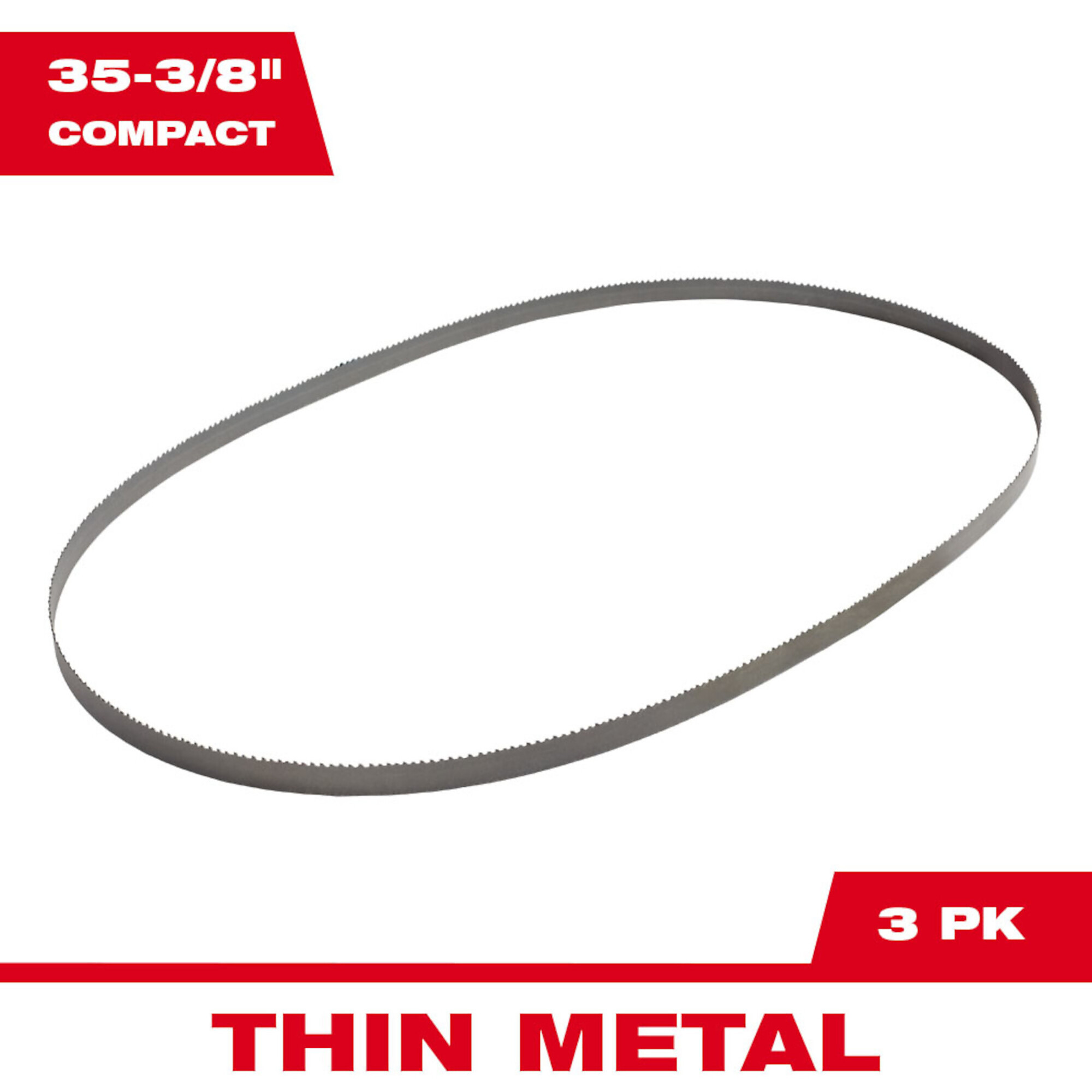 Milwaukee 35-3/8" 24 TPI Standard Compact Portable Band Saw Blade , 3-Pack, Model# 48-39-0539