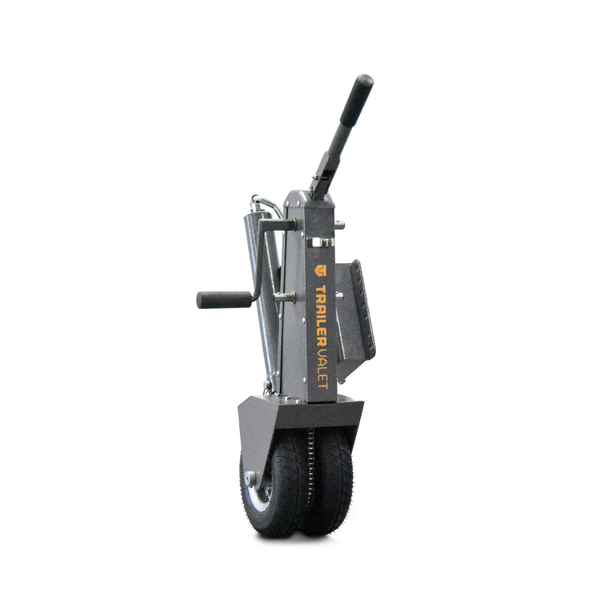 Trailer Valet Trailer Dolly - 5000-Lb. Capacity, Built-In Tongue Jack, Integrated Braking System, Solid Rubber Tires, 8in. Mount Bracket, Compatible with Drill Attachment, Manual Crank Included, Model# TV5X