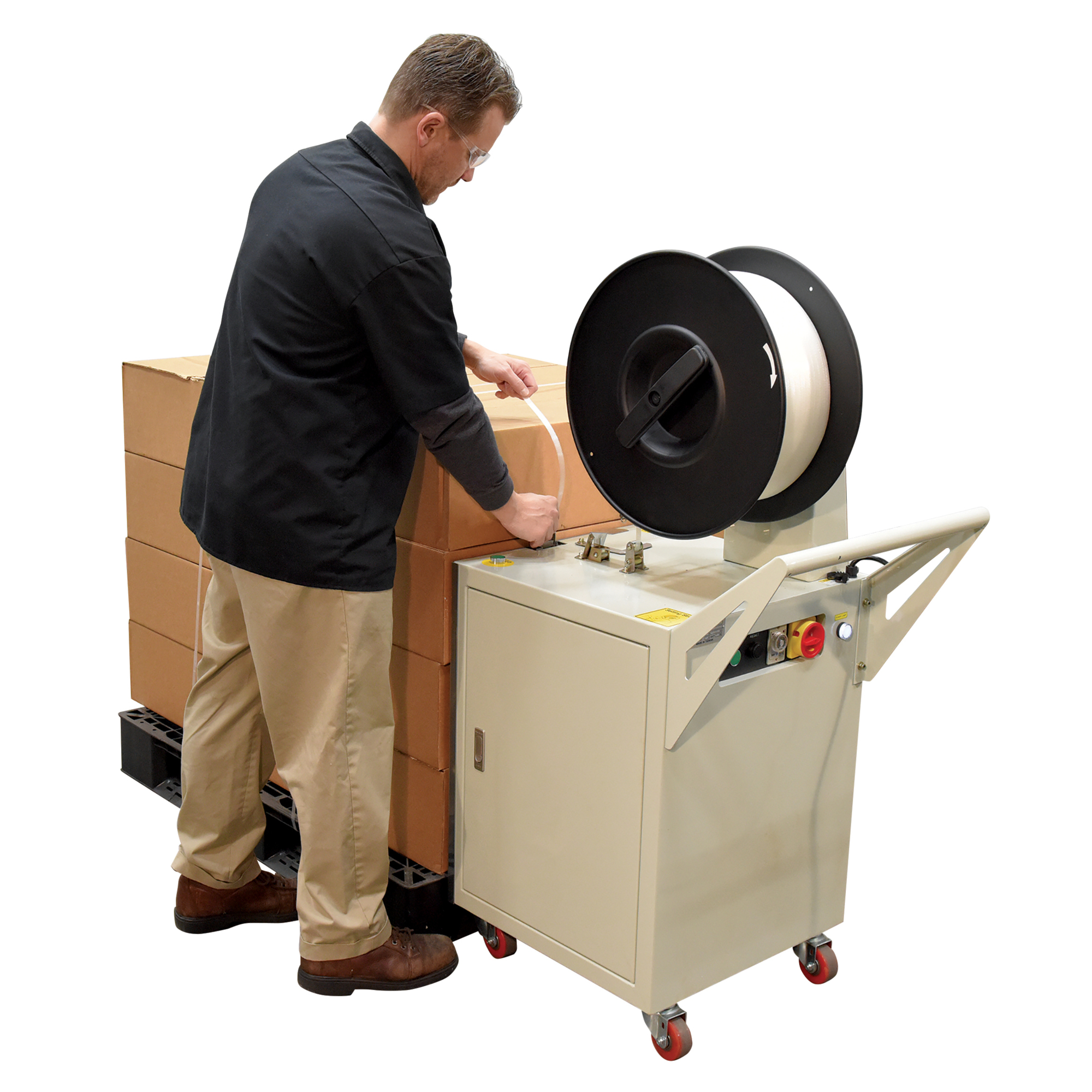 Vestil Semi-Automatic Pallet Probe Strapping Machine - Polypropylene ...