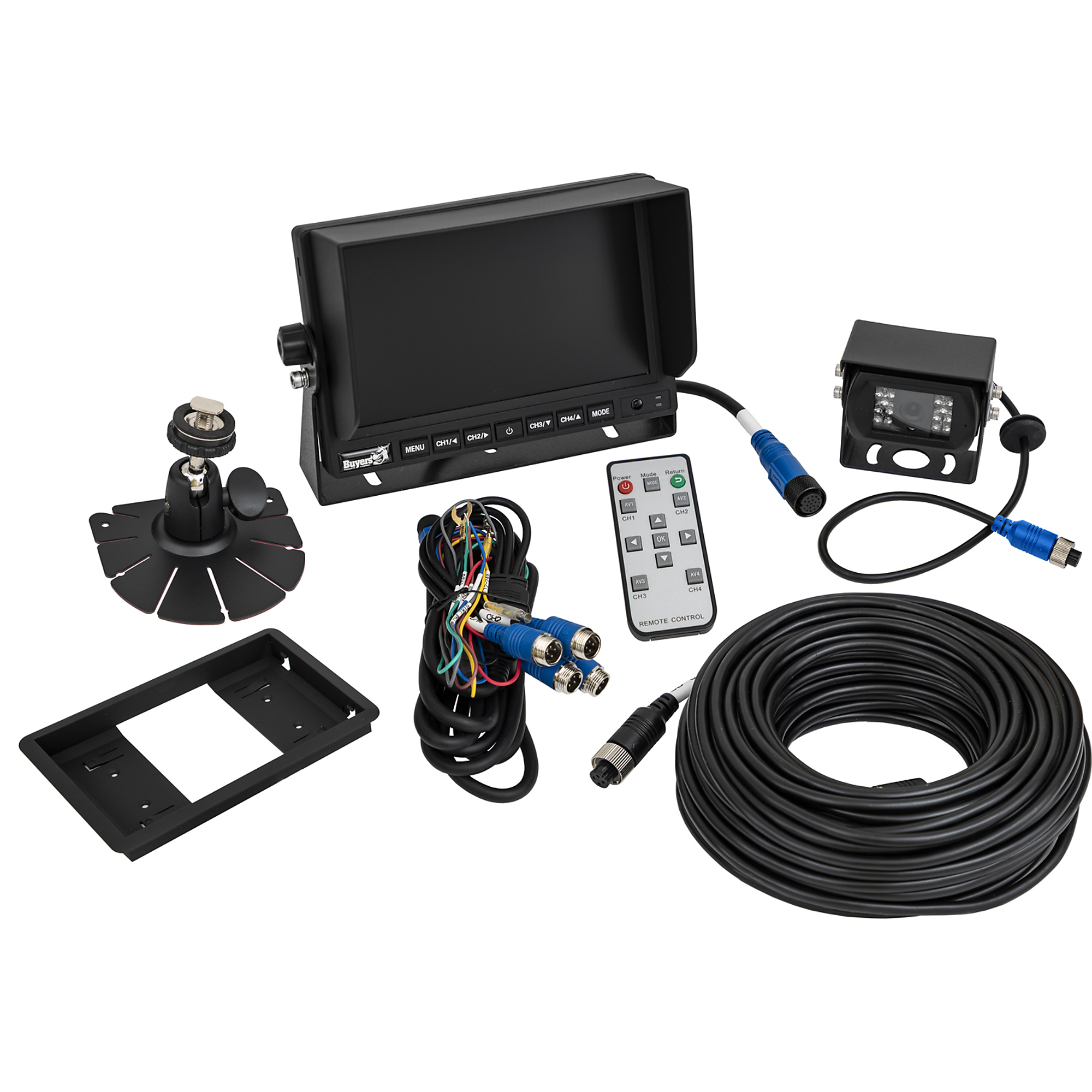 Buyers Products, Rear View Reverse Backup Camera System w/ Night Vision DVR, Screen Size 7 in, Night Vision, Model# 8883050