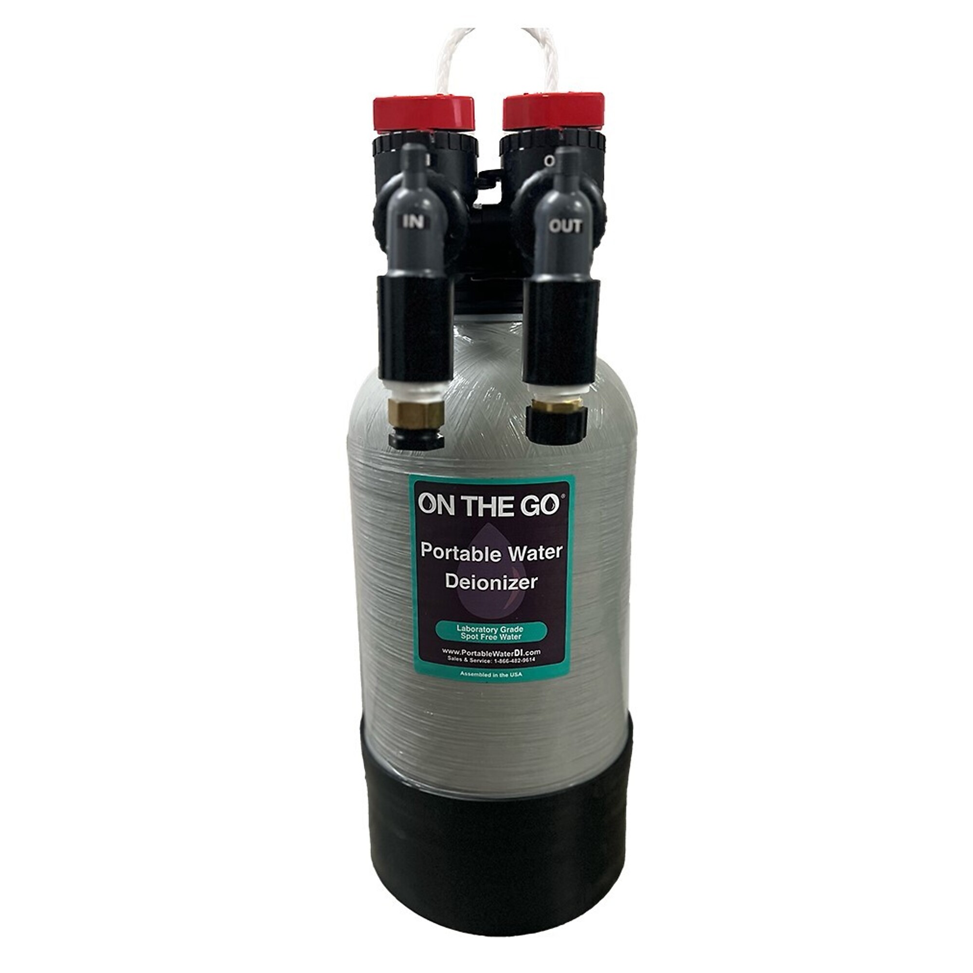 On The Go, Mixed Double Standard Deionizer with Bypass Head, Max. Flow Rate 3 GPM, Tank Size 0.5 ft³, Model# OTG4-NT-MBD