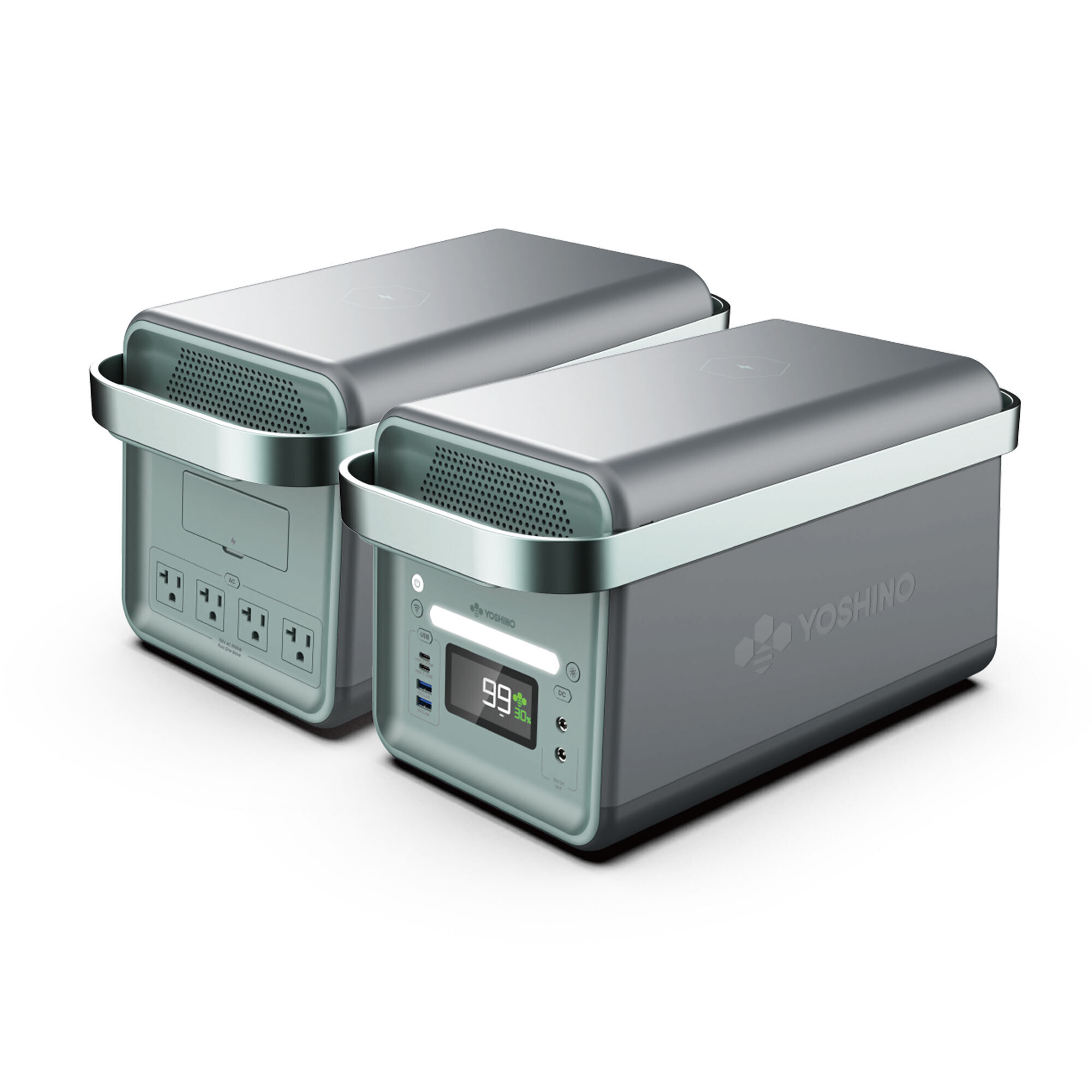Yoshino Solid-State Power Station Battery Generator - 2000W Running, 3000W Surge, 1326Wh Capacity, 15W Wireless Charging Pad, Model# B2000 SST