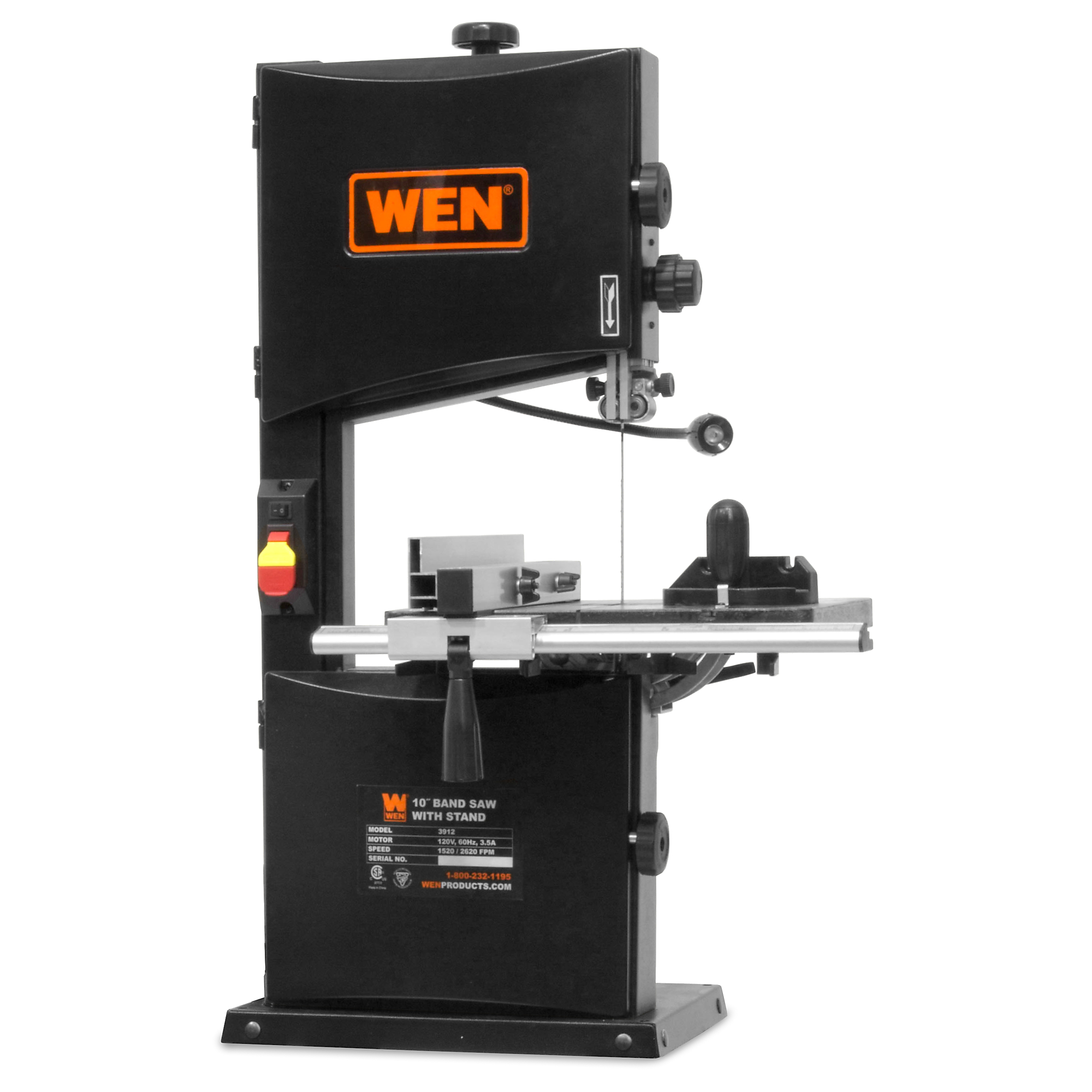 WEN Two-Speed Band Saw with Stand and Worklight - 10in., 3.5