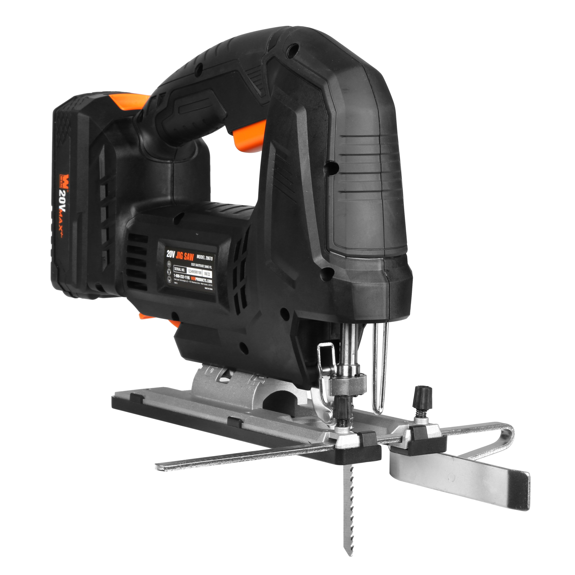 WEN, 20V Max Cordless Brushless Auto-Speed Jigsaw, Strokes per Minute ...