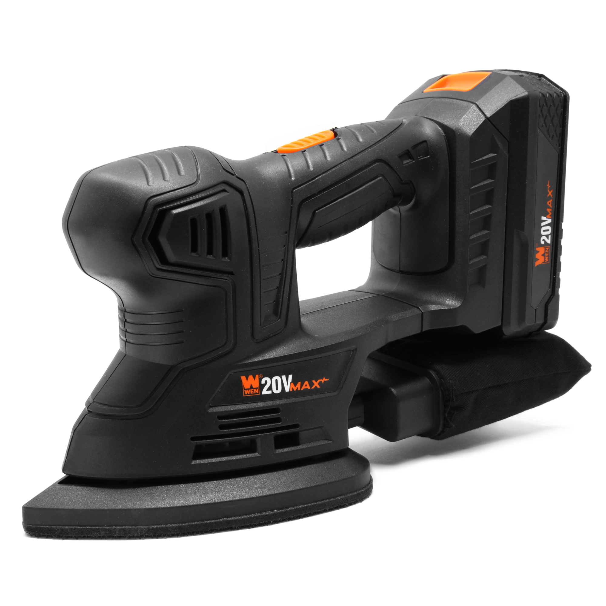 WEN Cordless Detailing Palm Sander - 20V Max, 12000 OPM, Ergonomic Handle, Model# 20401