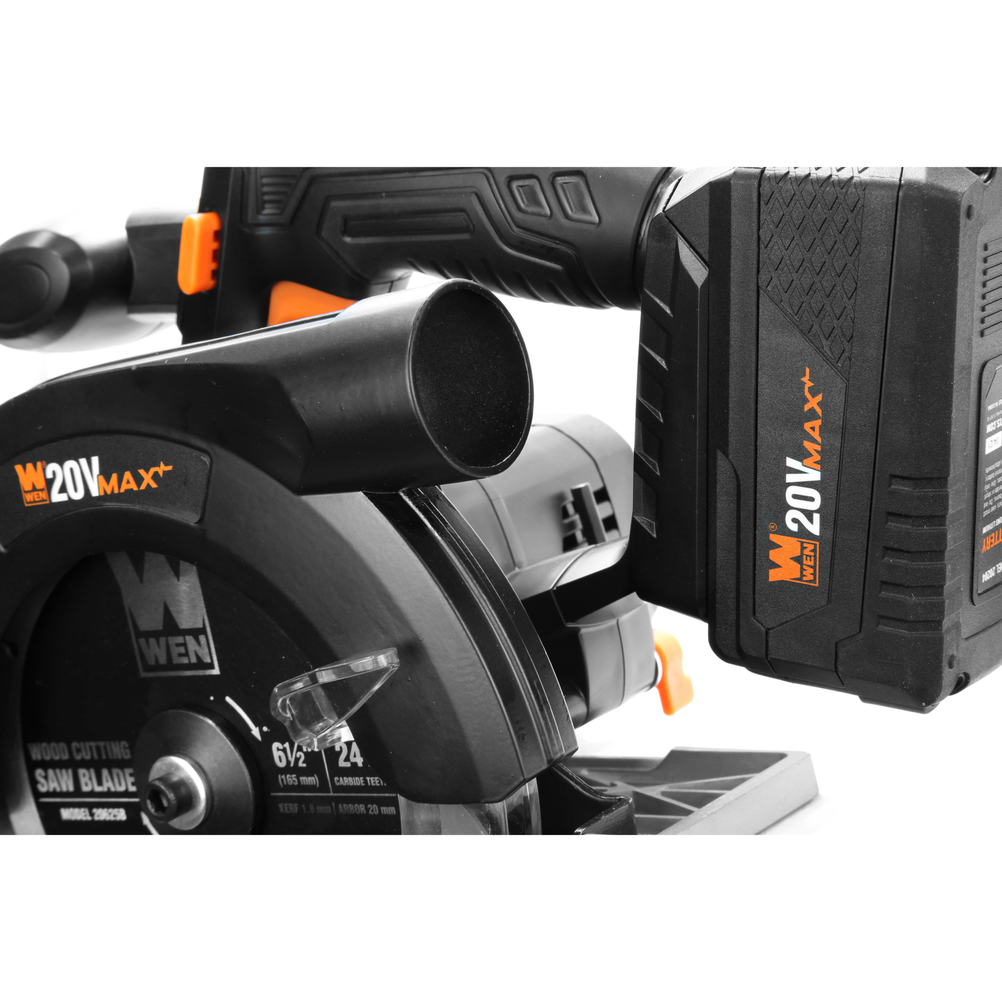 WEN, 20V Max 6.5in. Cordless Circular Saw,Battery/Charger, Blade