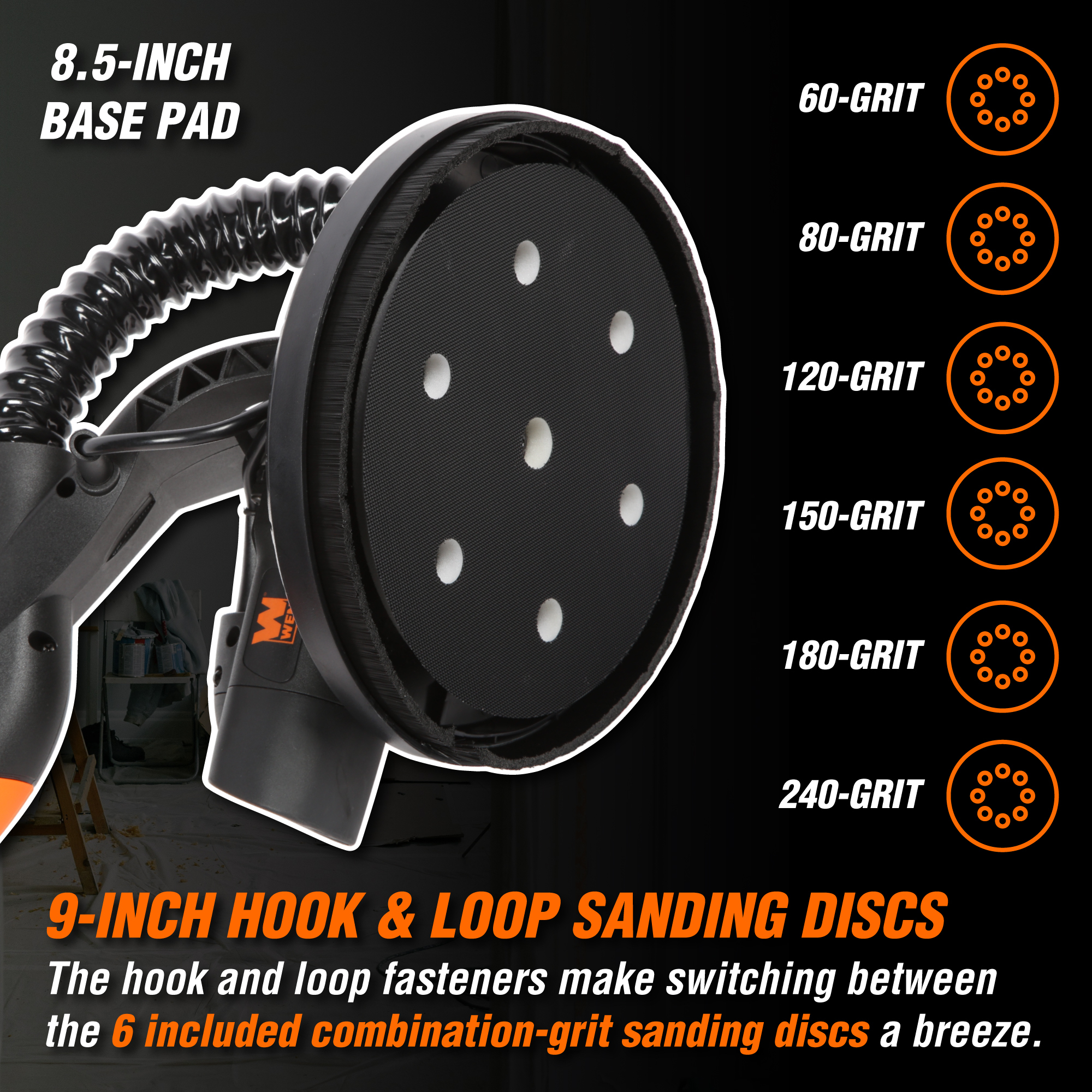 WEN, Variable Speed 5Amp Drywall Sander, Max. Speed 1500 OPM, Amps 5