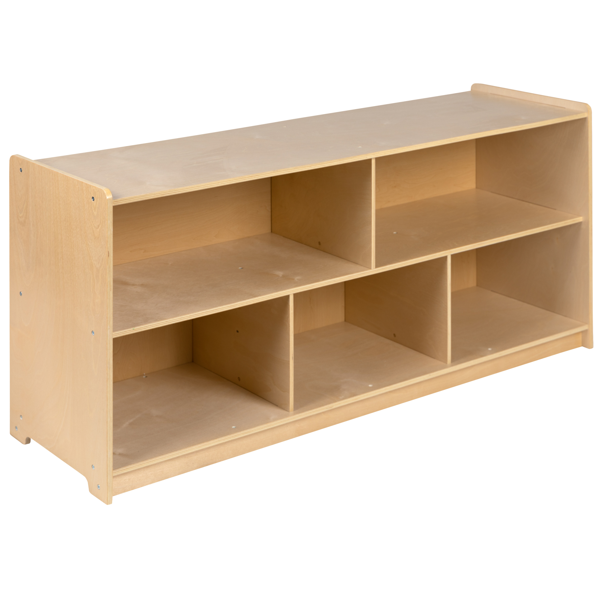 Flash Furniture, Wooden 5 Section School Classroom Storage Cabinet, Height 24 in, Width 48 in, Color Brown, Model# MKSTRG006