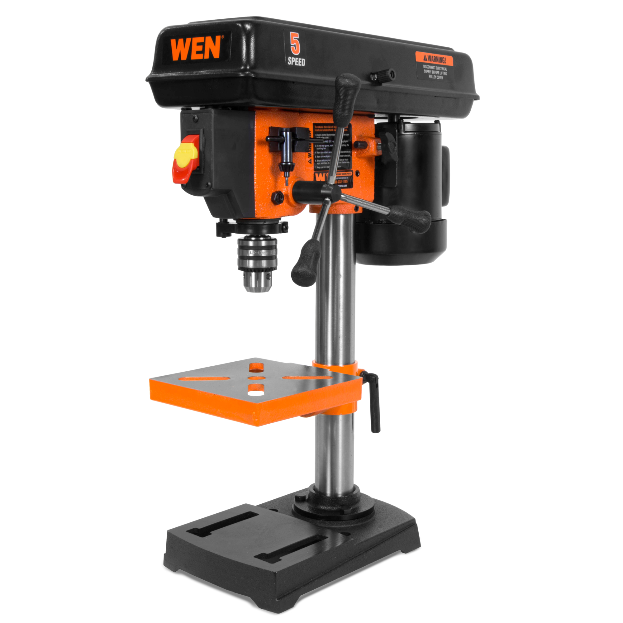 WEN 5-Speed Benchtop Drill Press - 8in., 0.5in. Chuck, 0.37 HP, Cast Iron, Model# 4206T