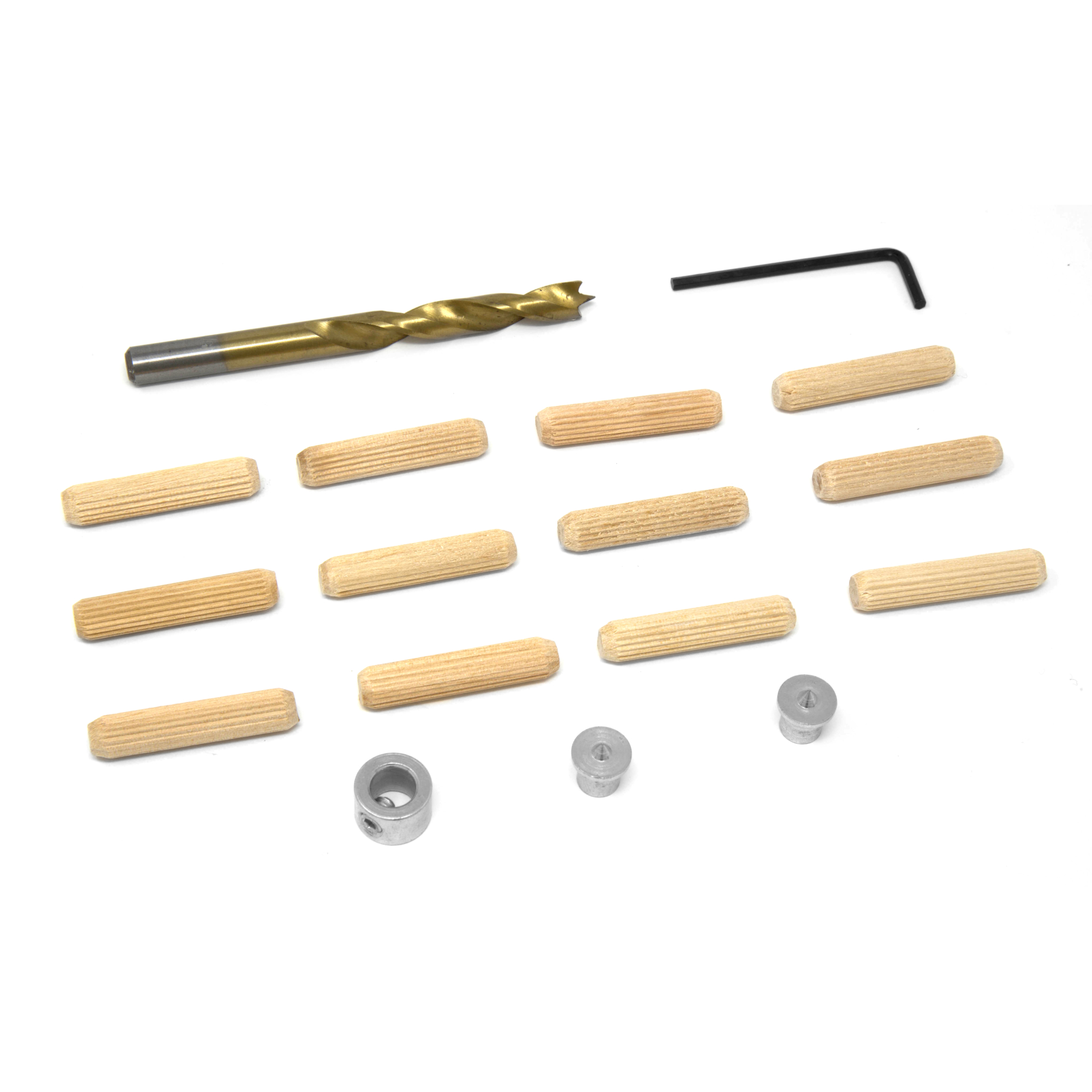 WEN Wooden Doweling Kit - 5/16in., Titanium-Nitride-Coated Brad-Point Drill Bit, 12 Fluted Birch Dowels, Model# JN516D