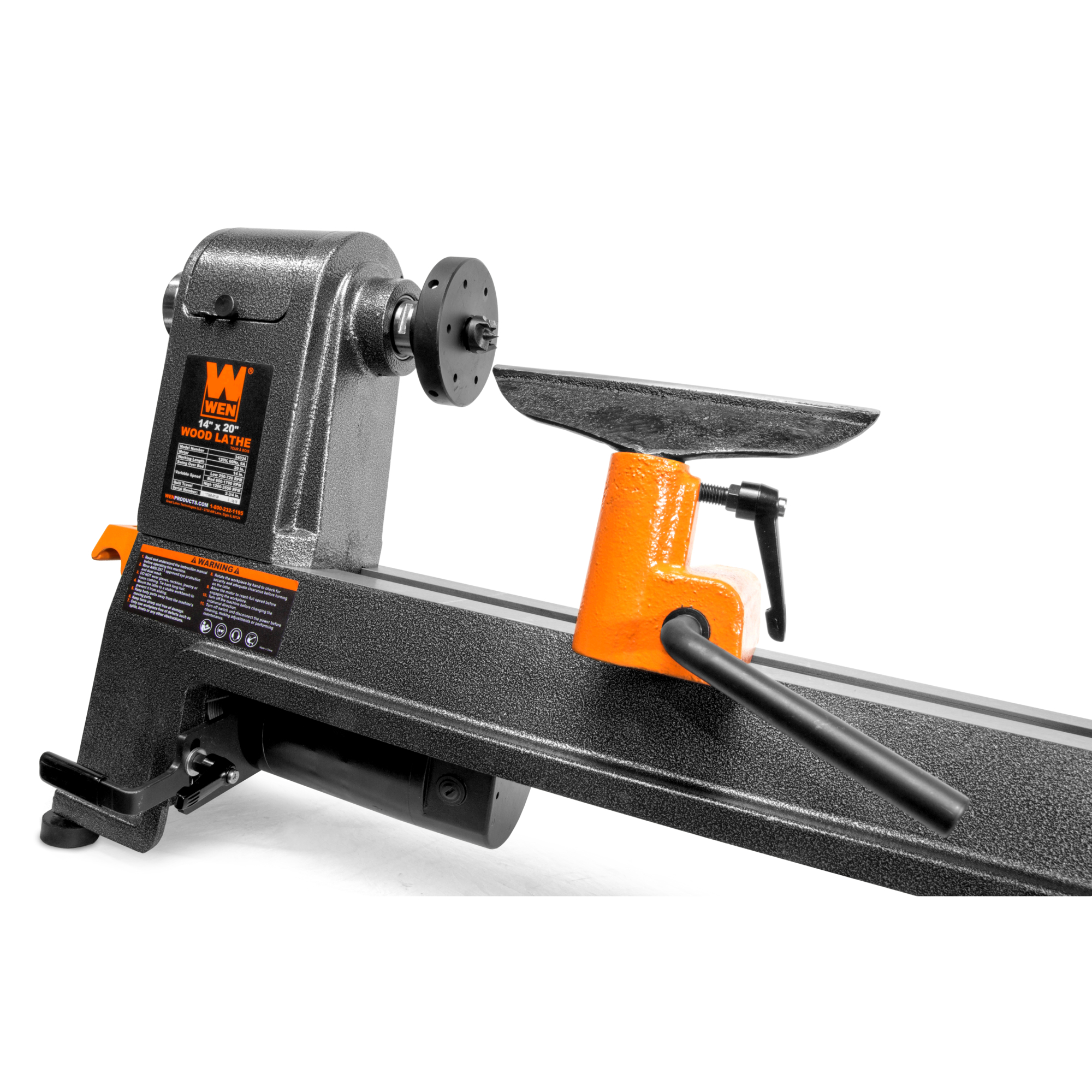 WEN, 6Amp 14in. x 20in. Variable Speed Benchtop Wood Lathe, Horsepower 1 Model 34035