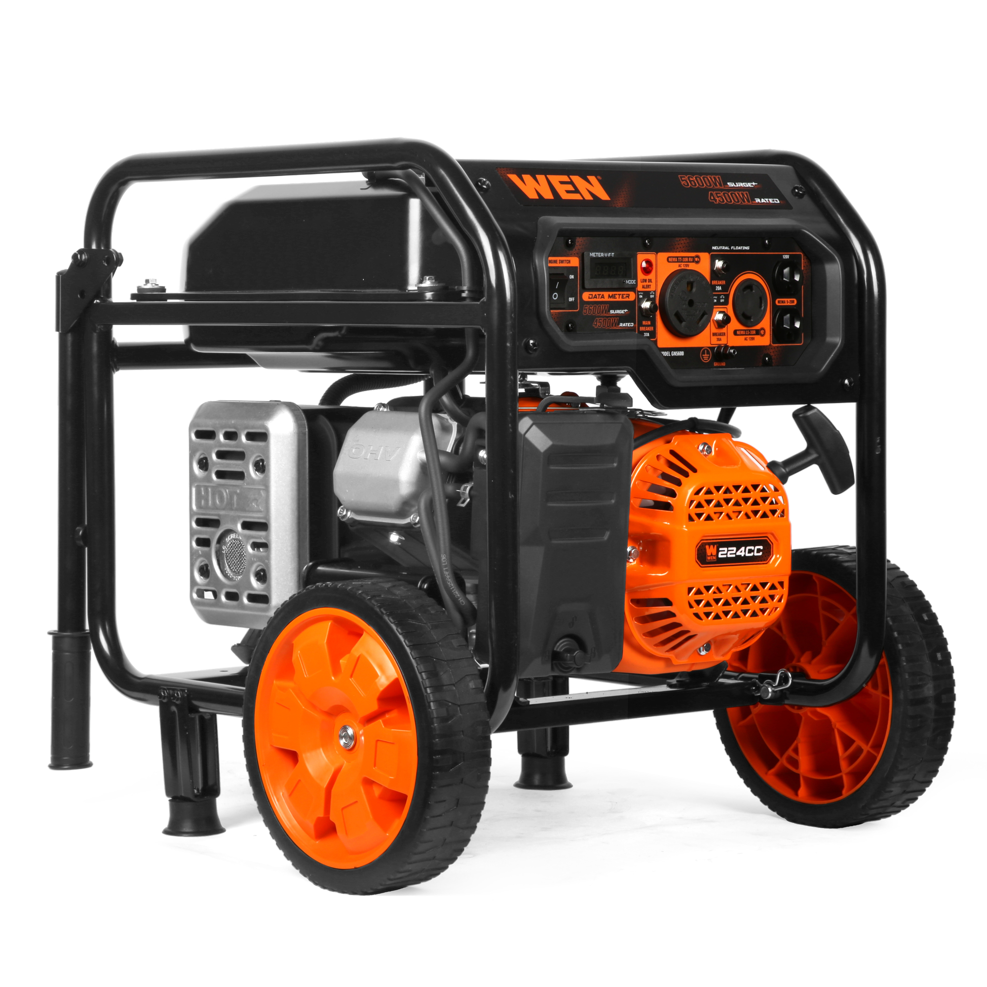 WEN, 5600W Portable Generator, Surge Watts 5600 Rated Watts 4500 ...