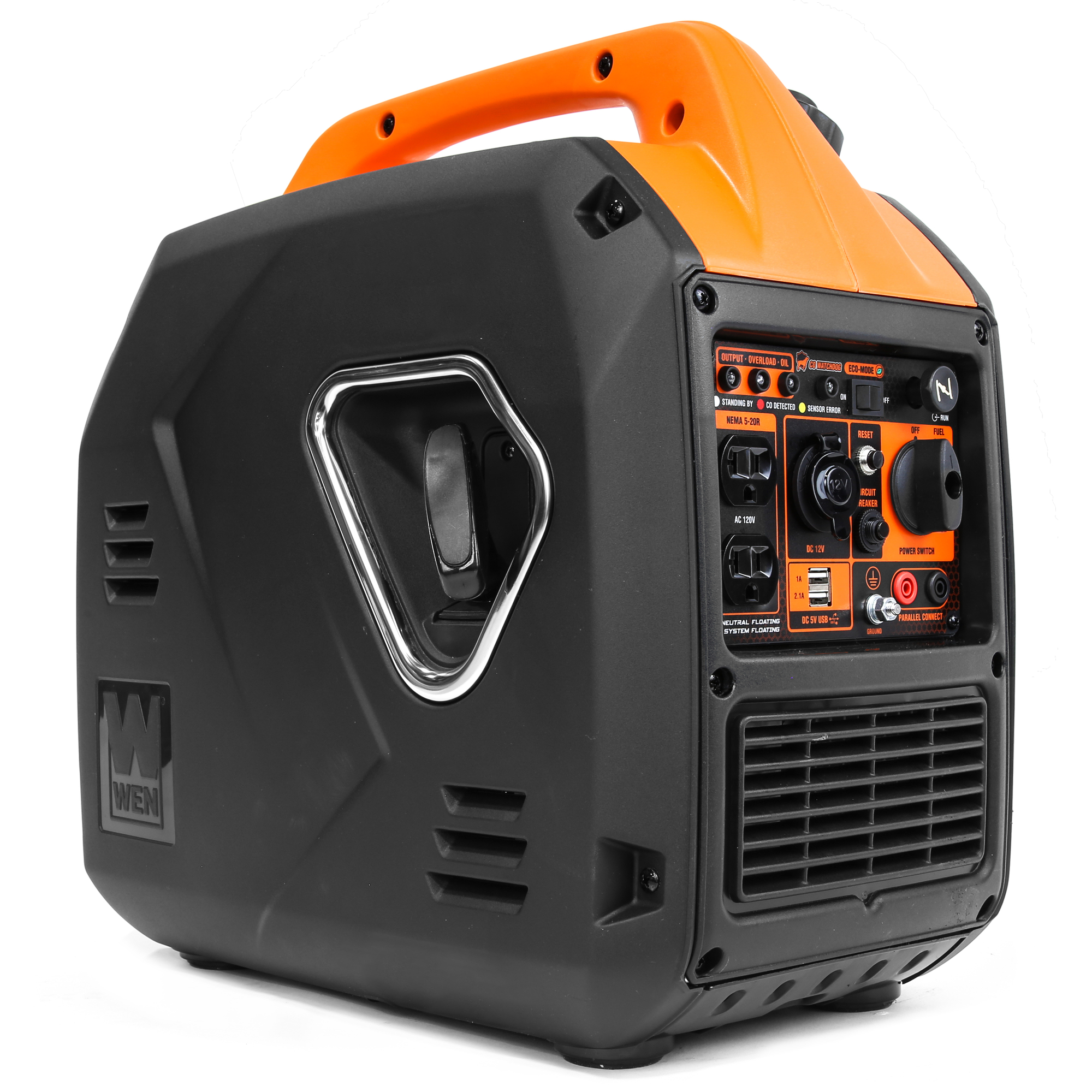 WEN, 2350W Inverter Generator, Fuel Shut Off CO, Surge Watts 2350 Rated ...