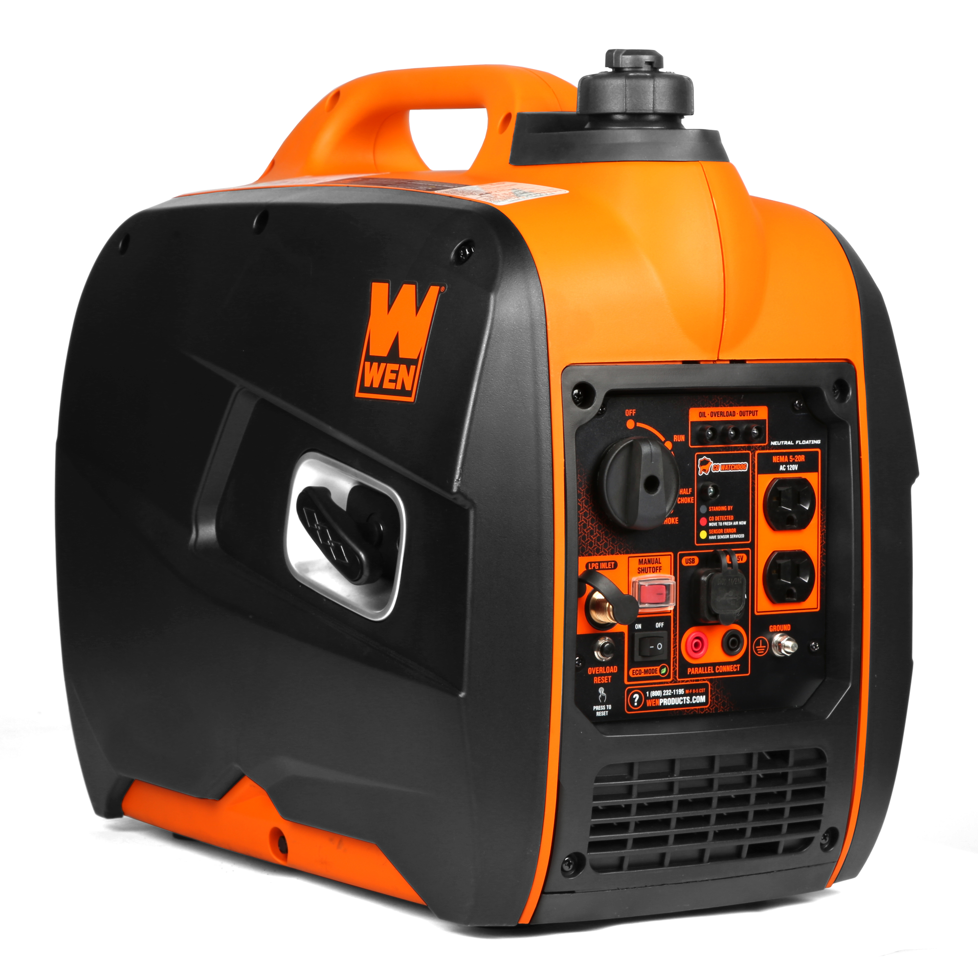 WEN, 2500-Watt Dual Fuel Inverter Generator, CO Sensor, Surge Watts ...