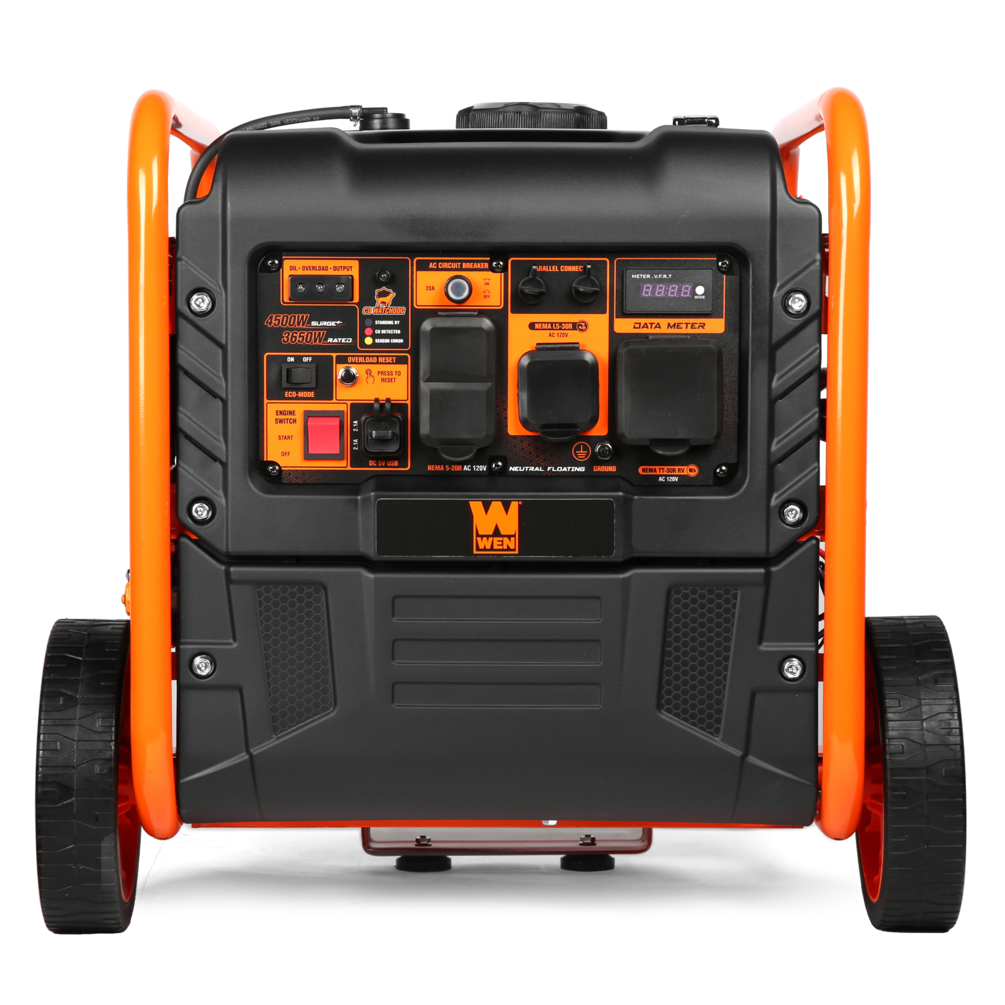 WEN, 4500W Dual Fuel Open Inverter Generator, CO Sensor, Surge Watts ...