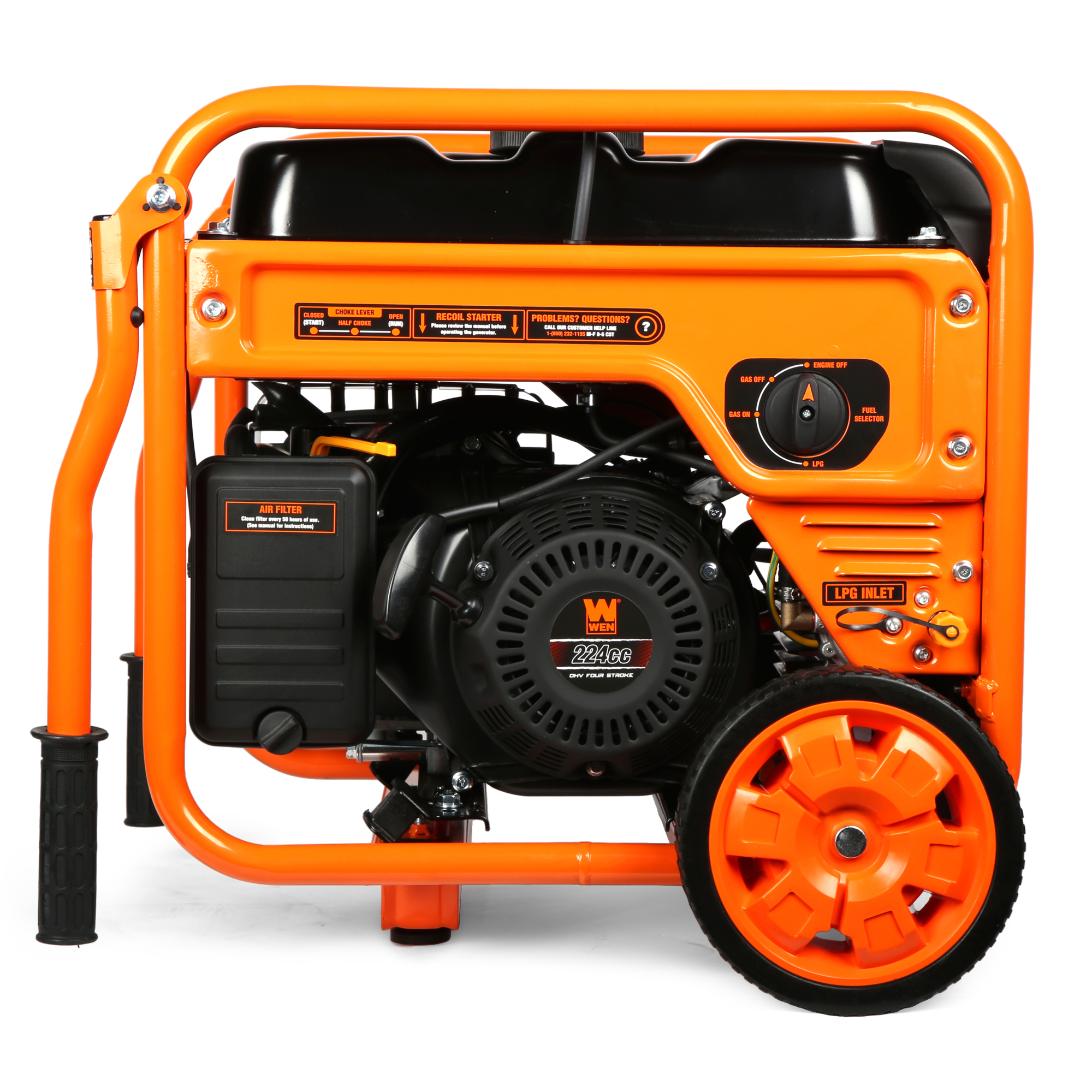 WEN, 4500W Dual Fuel Open Inverter Generator, CO Sensor, Surge Watts ...