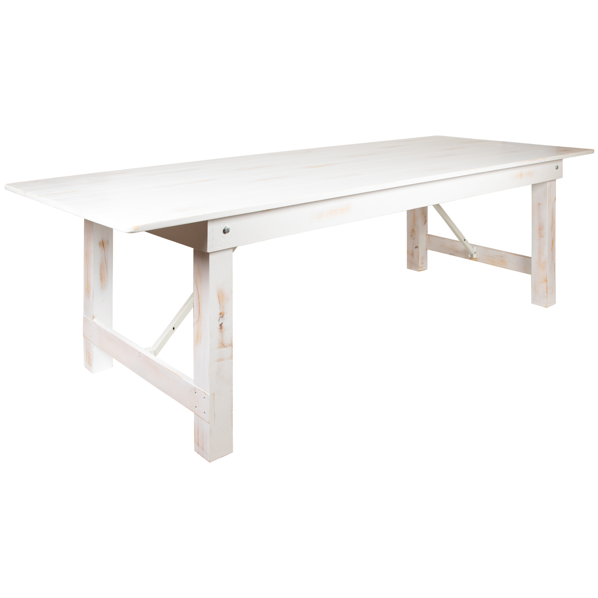Flash Furniture, 9ft.x40in. Antique White Solid Pine Folding Farm Table, Height 30 in, Width 40.25 in, Length 108 in, Model# XAF108X40WH