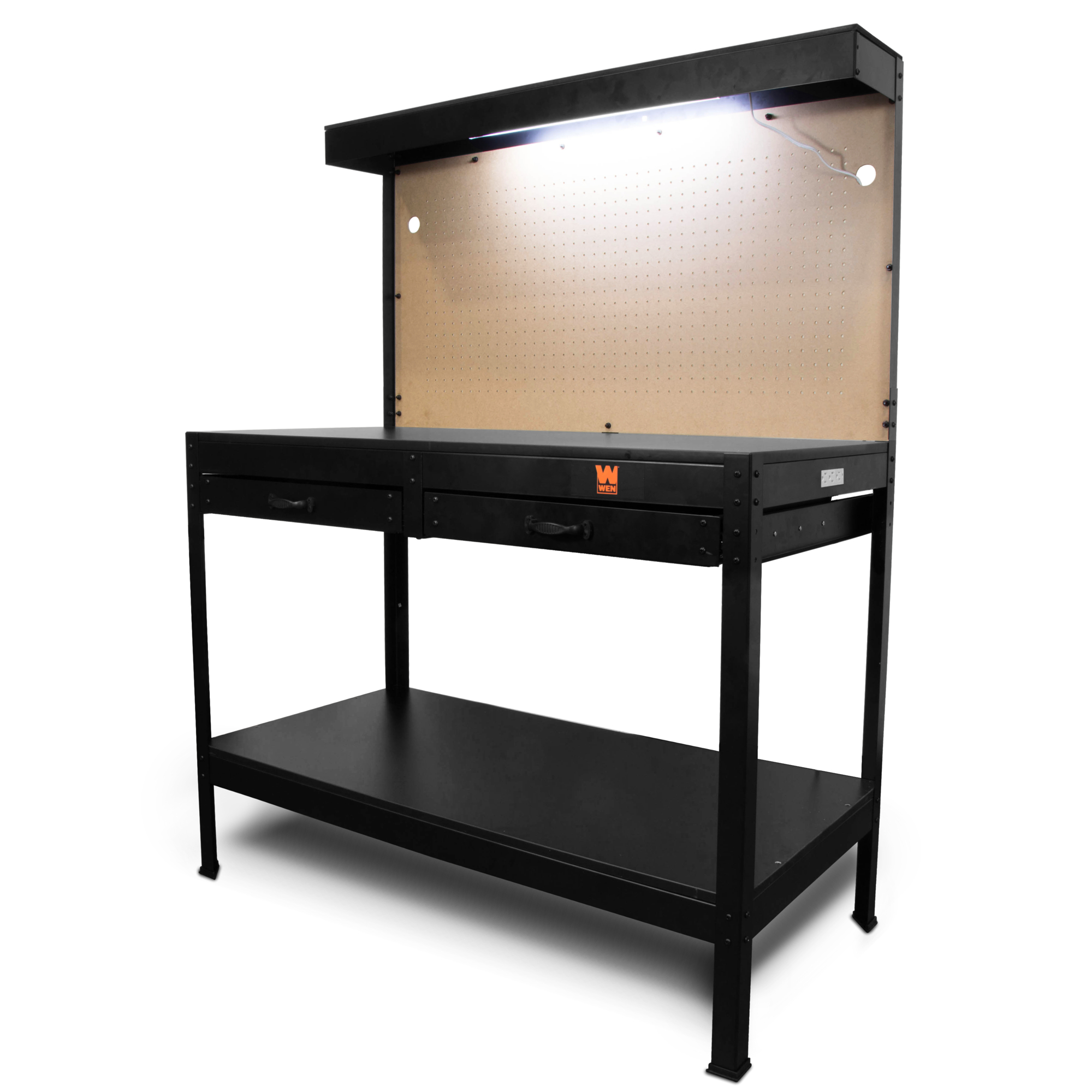 WEN Workbench with Power Outlets and Light - 48in. x 25in. x 61.75in., 220-Lb. Capacity, Model# WB4723T